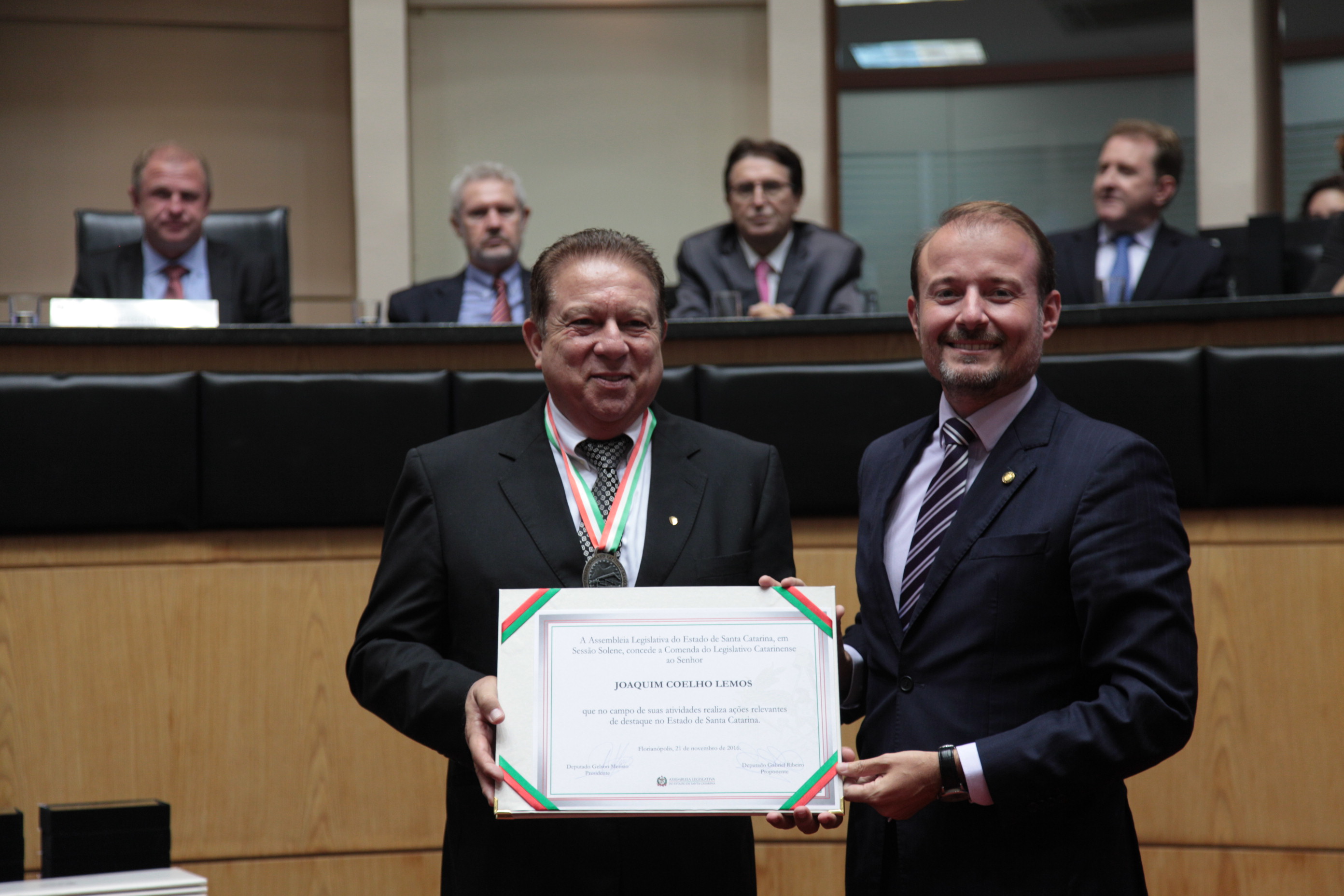 Homenageados - Comenda do Legislativo Catarinense.