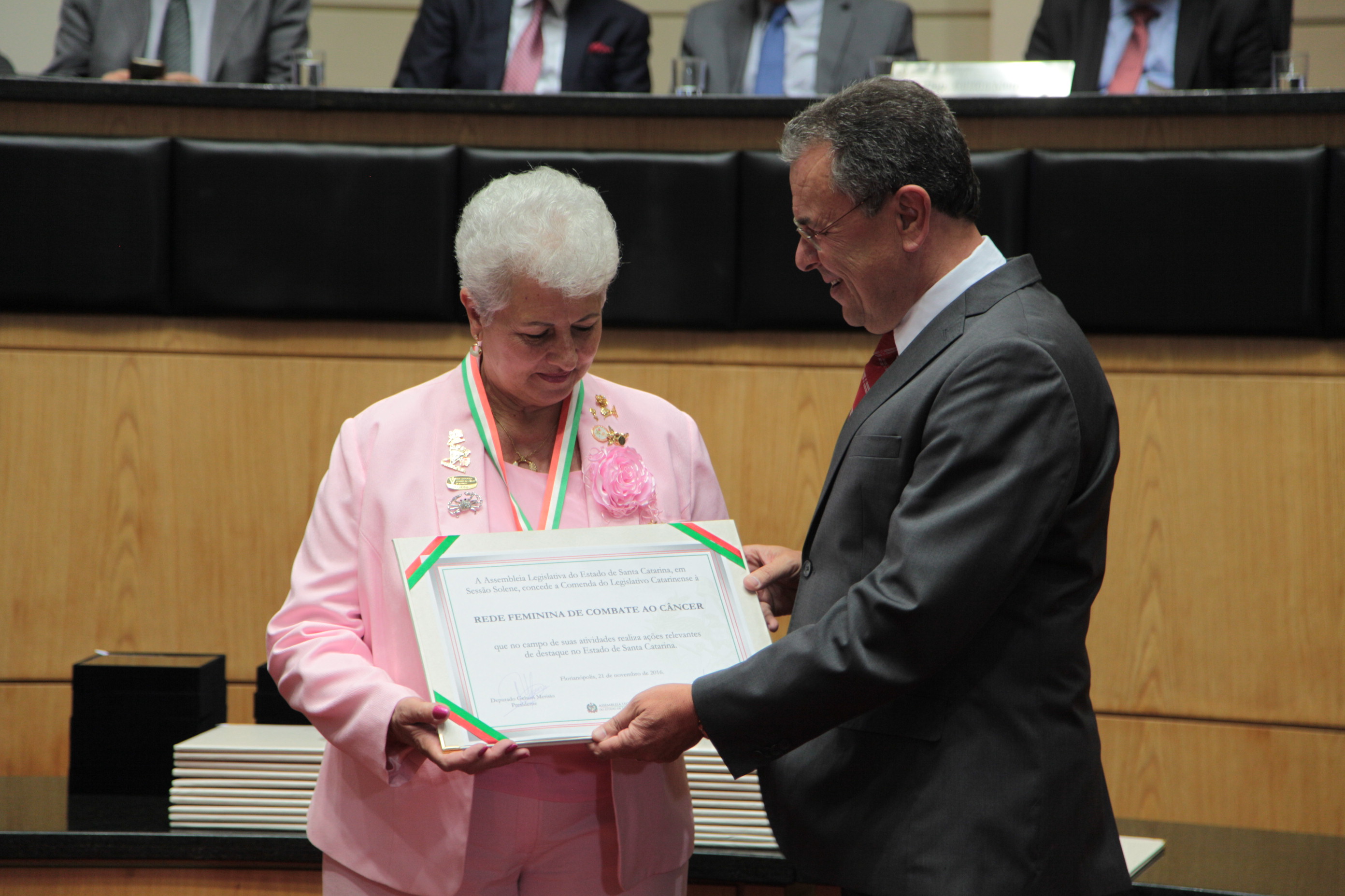 Homenageados - Comenda do Legislativo Catarinense.