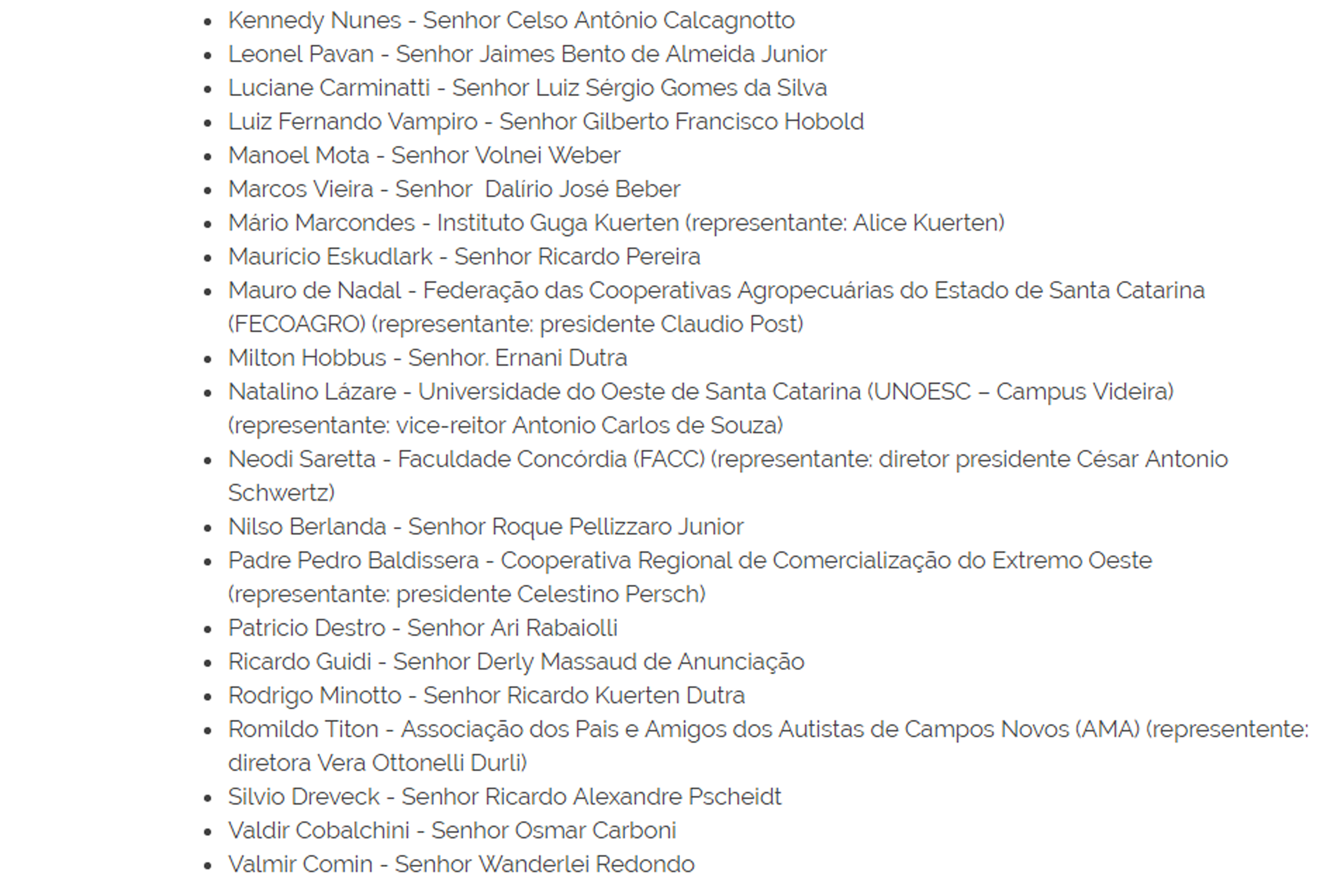 Homenageados na Solenidade de concessão da Comenda do Legislativo Catarinense. 02
