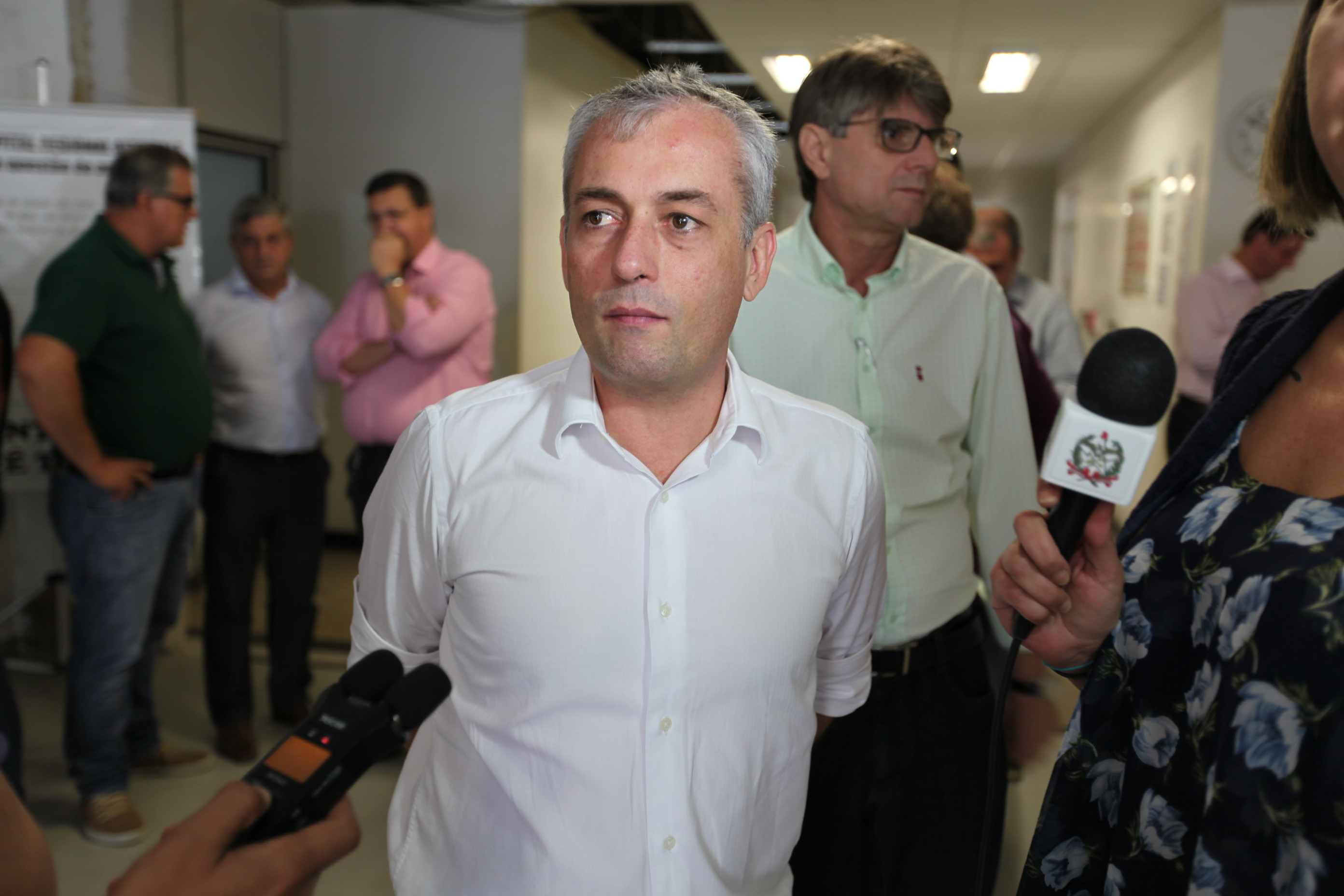 Vistoria das obras no Hospital Regional Alto Vale. João Paulo Karam Kleinubing, secretário de saúde.