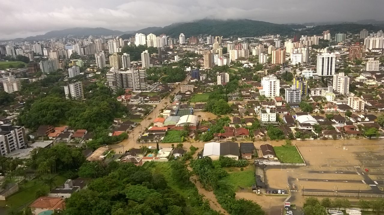 Áreas atingidas - Joinville. Divulgação Defesa Civil.