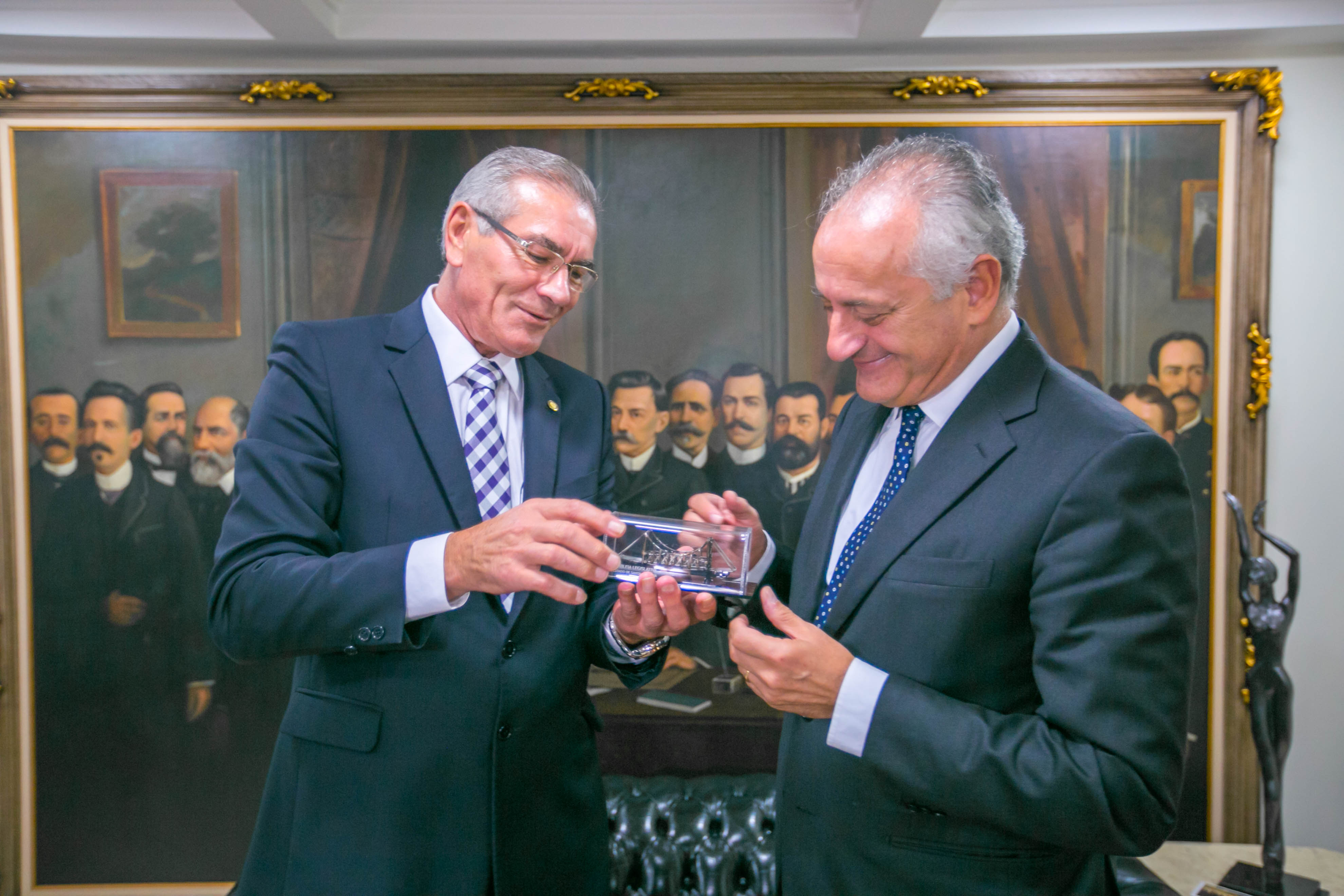 Silvio Dreveck, Presidente da Alesc e Antonio Bernardini, embaixador da Itália no Brasil - Visita do Embaixador da Itália na Presidência da ALESC