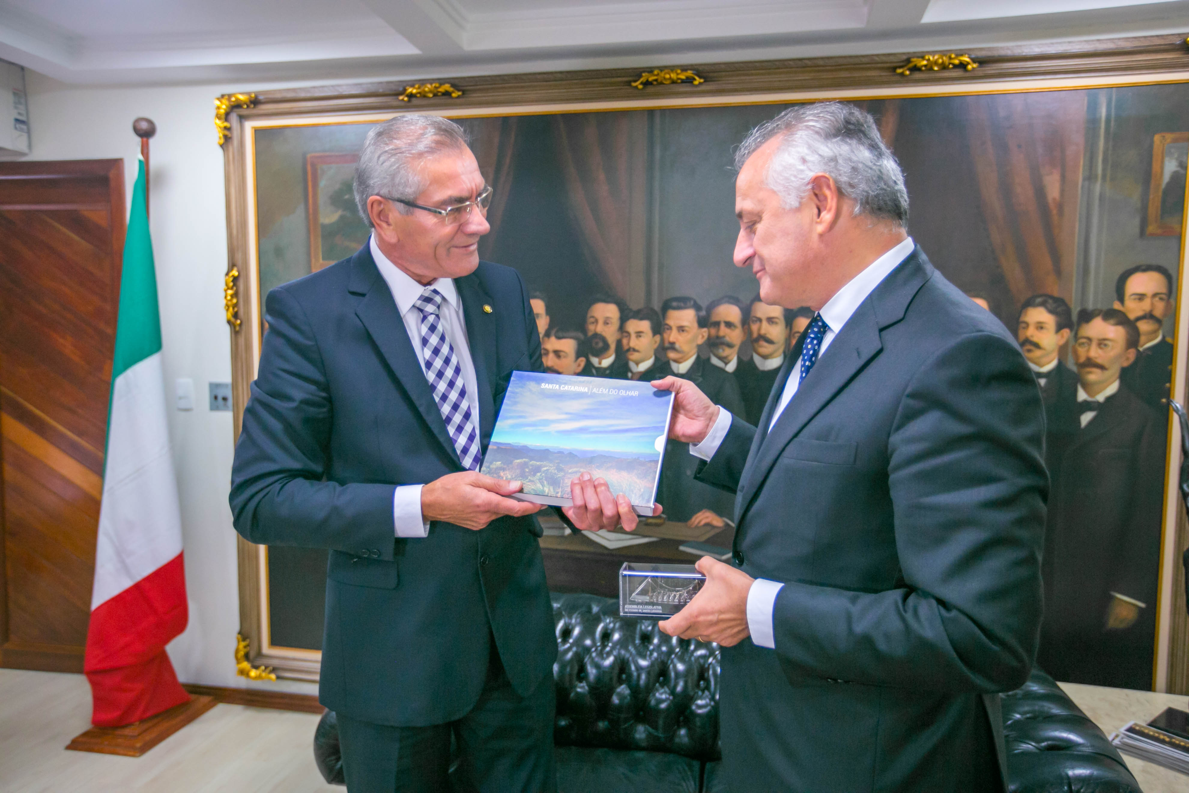 Silvio Dreveck, Presidente da Alesc e Antonio Bernardini, embaixador da Itália no Brasil - Visita do Embaixador da Itália na Presidência da ALESC