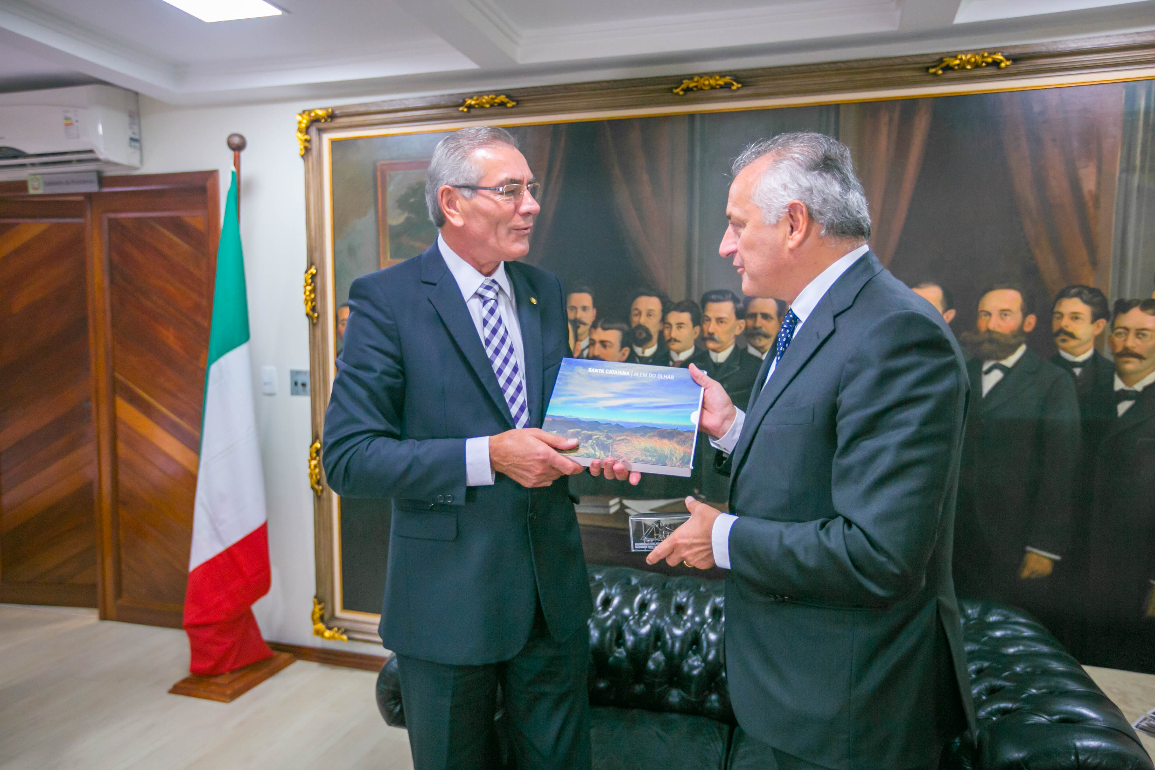 Silvio Dreveck, Presidente da Alesc e Antonio Bernardini, embaixador da Itália no Brasil - Visita do Embaixador da Itália na Presidência da ALESC