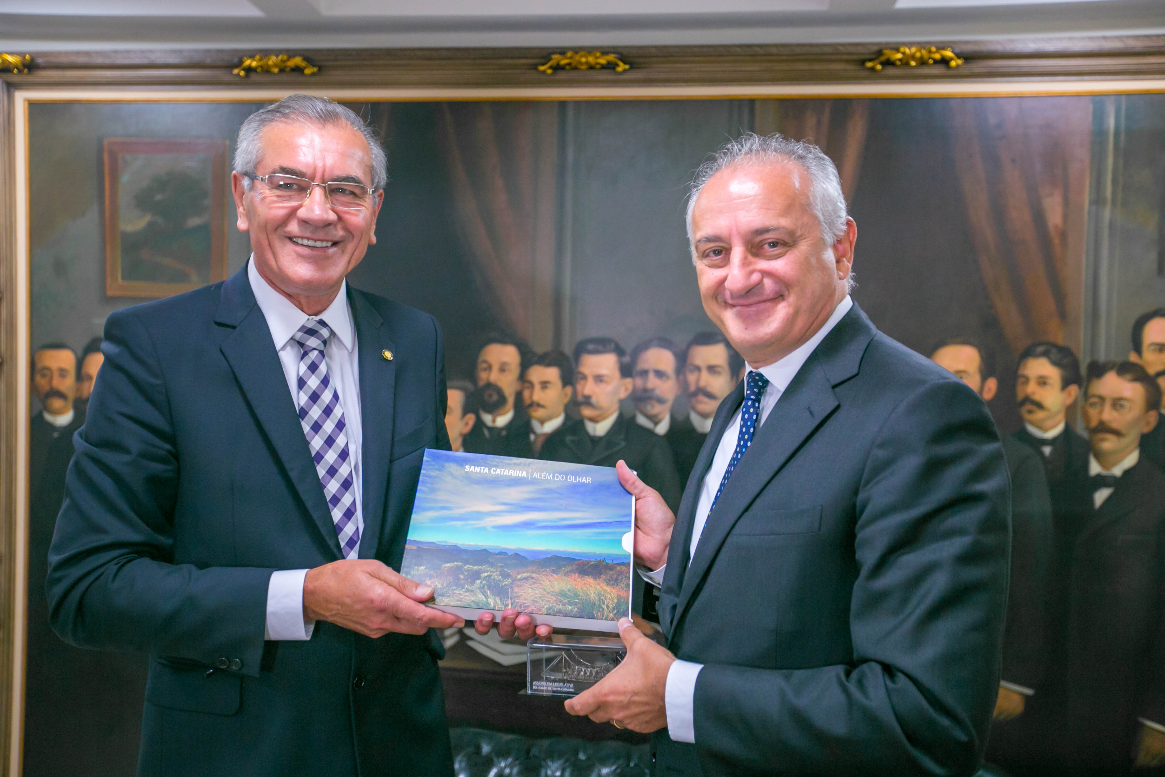 Silvio Dreveck, Presidente da Alesc e Antonio Bernardini, embaixador da Itália no Brasil - Visita do Embaixador da Itália na Presidência da ALESC