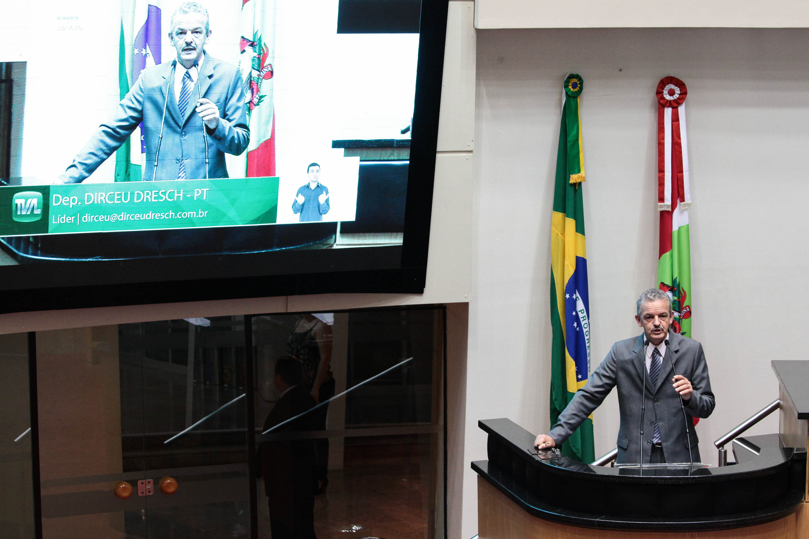 Deputado Dirceu Dresch (PT). Sessão Ordinária. Foto: Vitor Shimomura  / Agência AL