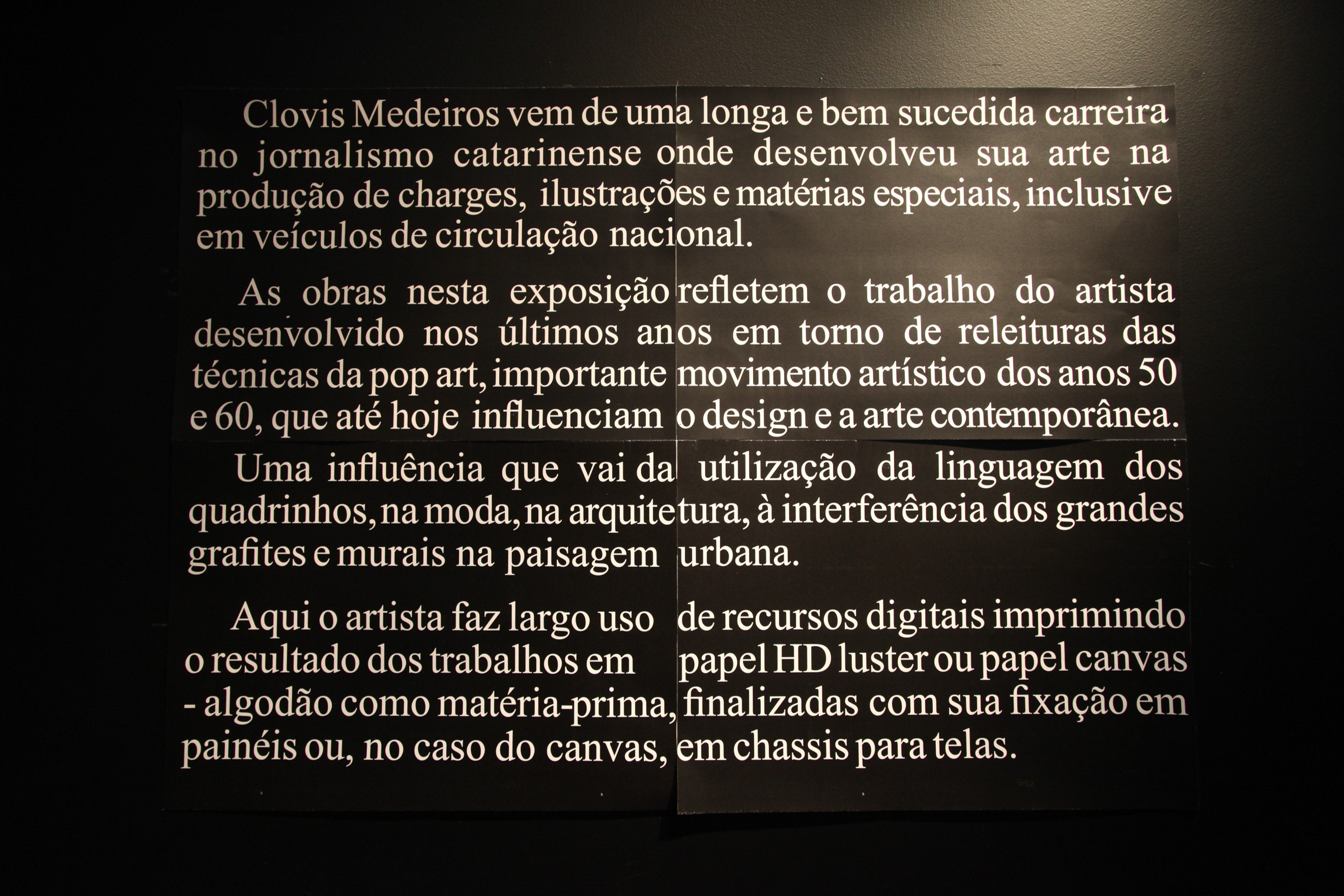 Exposição do artista Clovis Medeiros.