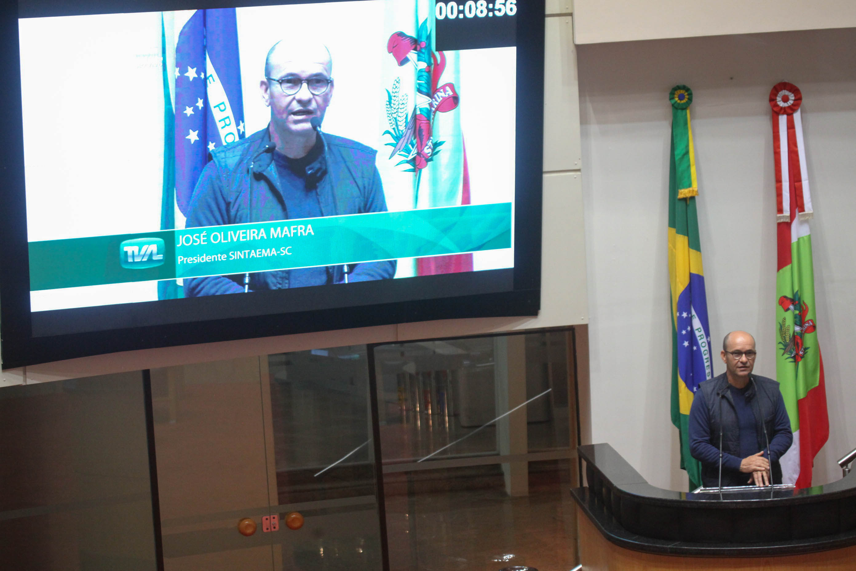 José Oliveira Mafra - Presidente do Sintaema/SC. Sessão Ordinária.