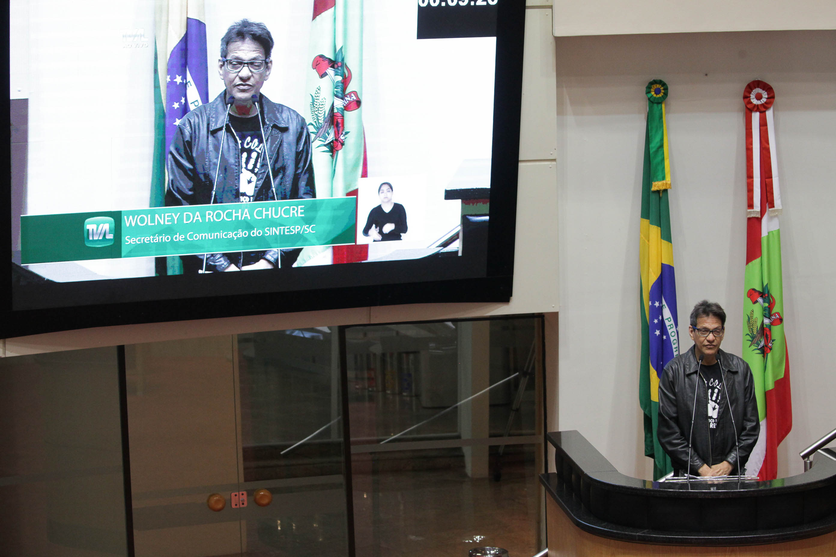 Secretário de Comunicação do Sintesp/SC. Wolney da Rocha.