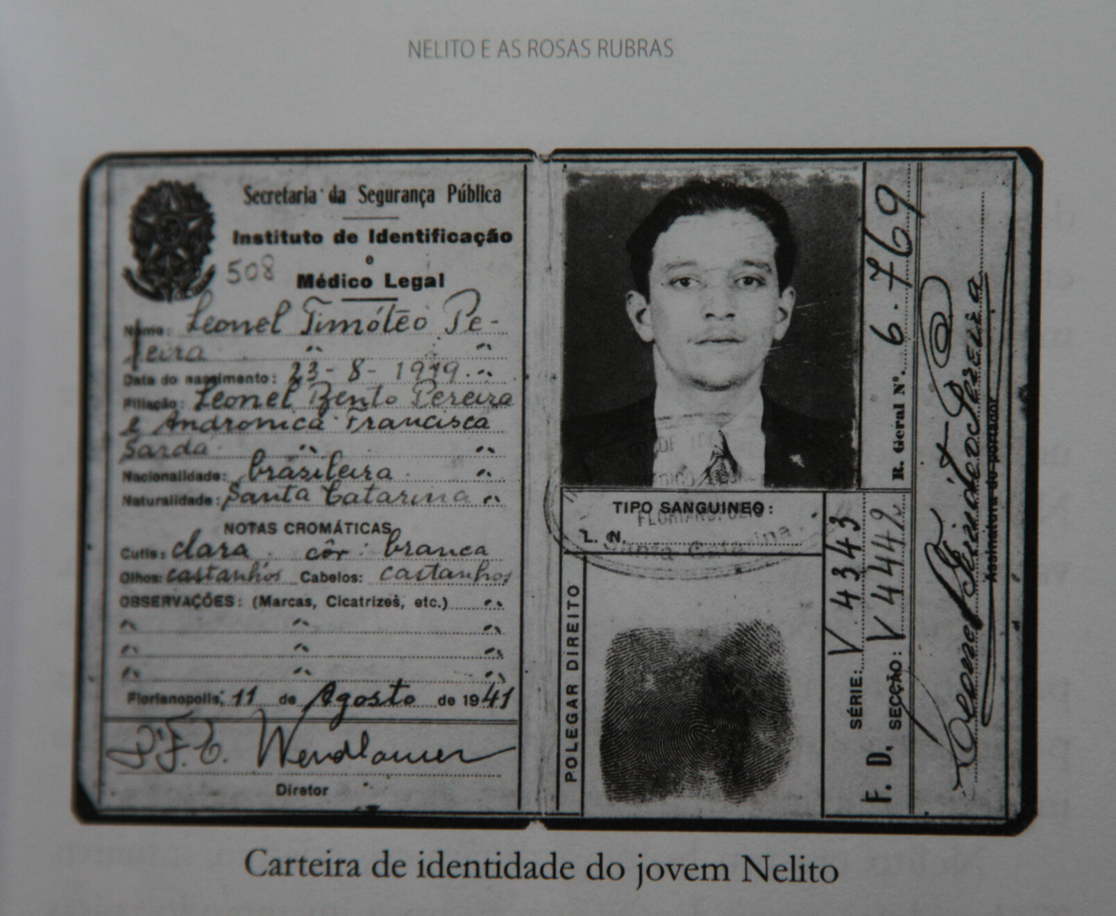 Carteira de identidade de Nelito.