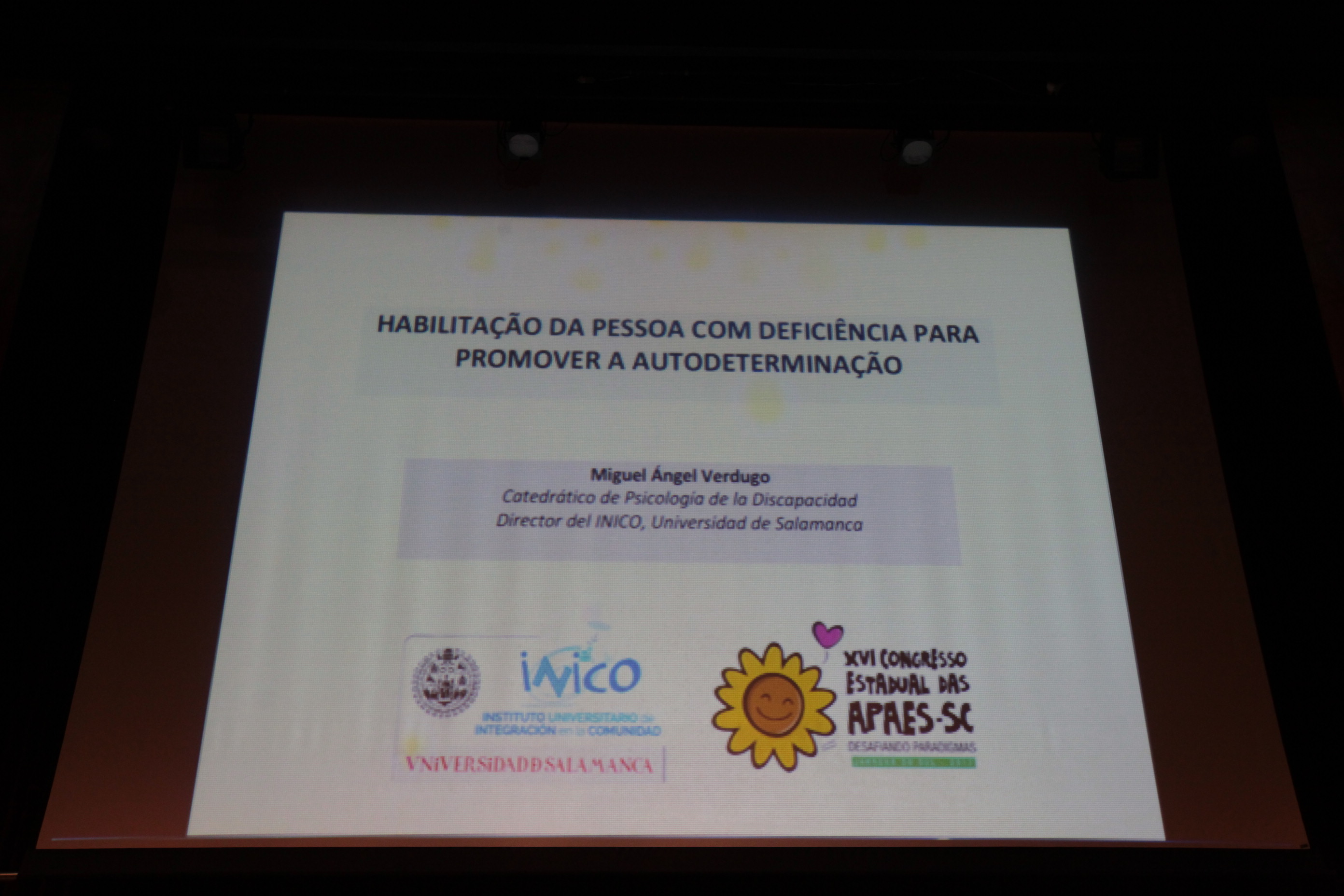 XVI Congresso Estadual das APAEs de Santa Catarina. Miguel Verdugo.
