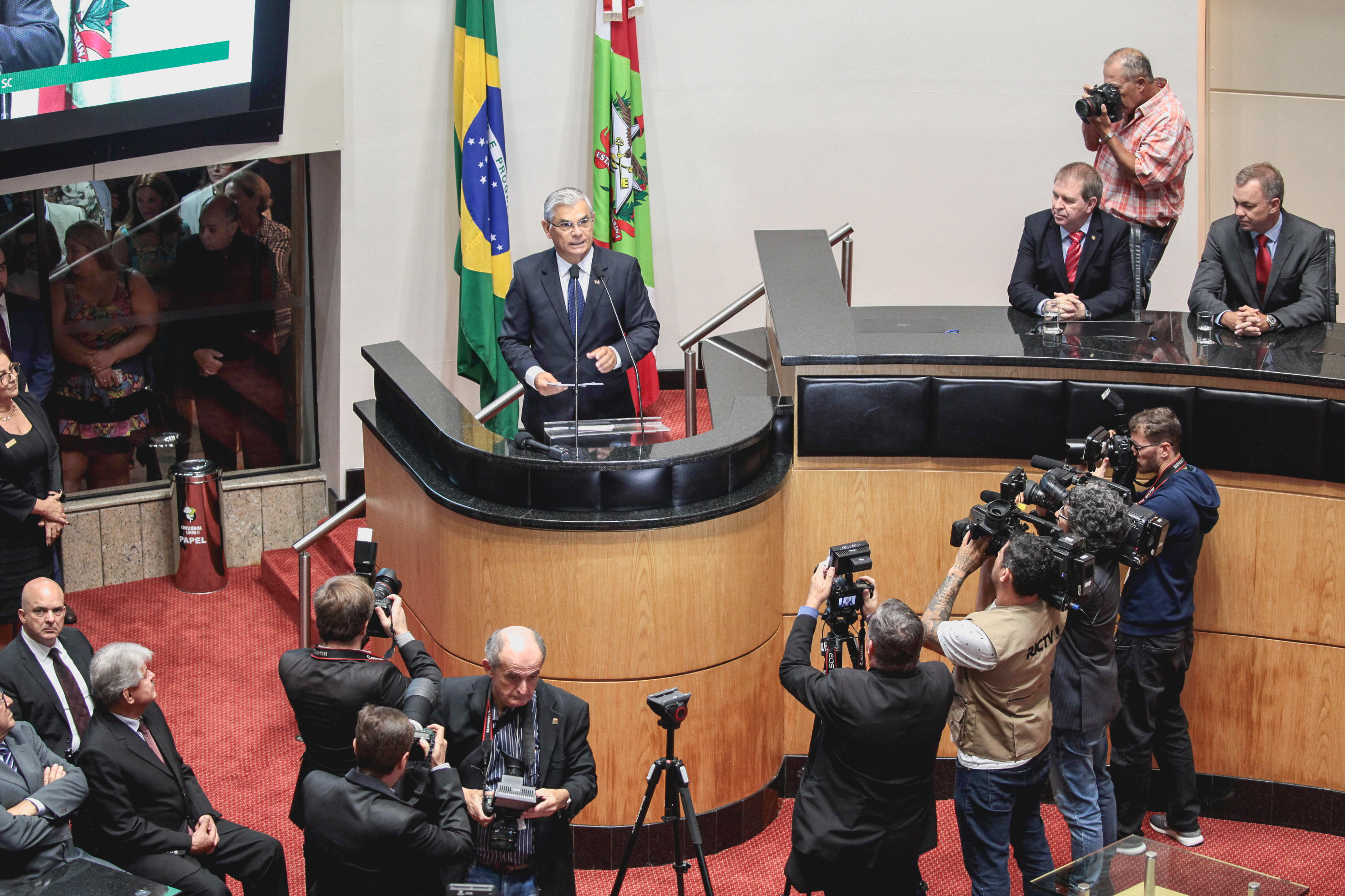 Posse do Governador do Estado Eduardo Pinho Moreira.