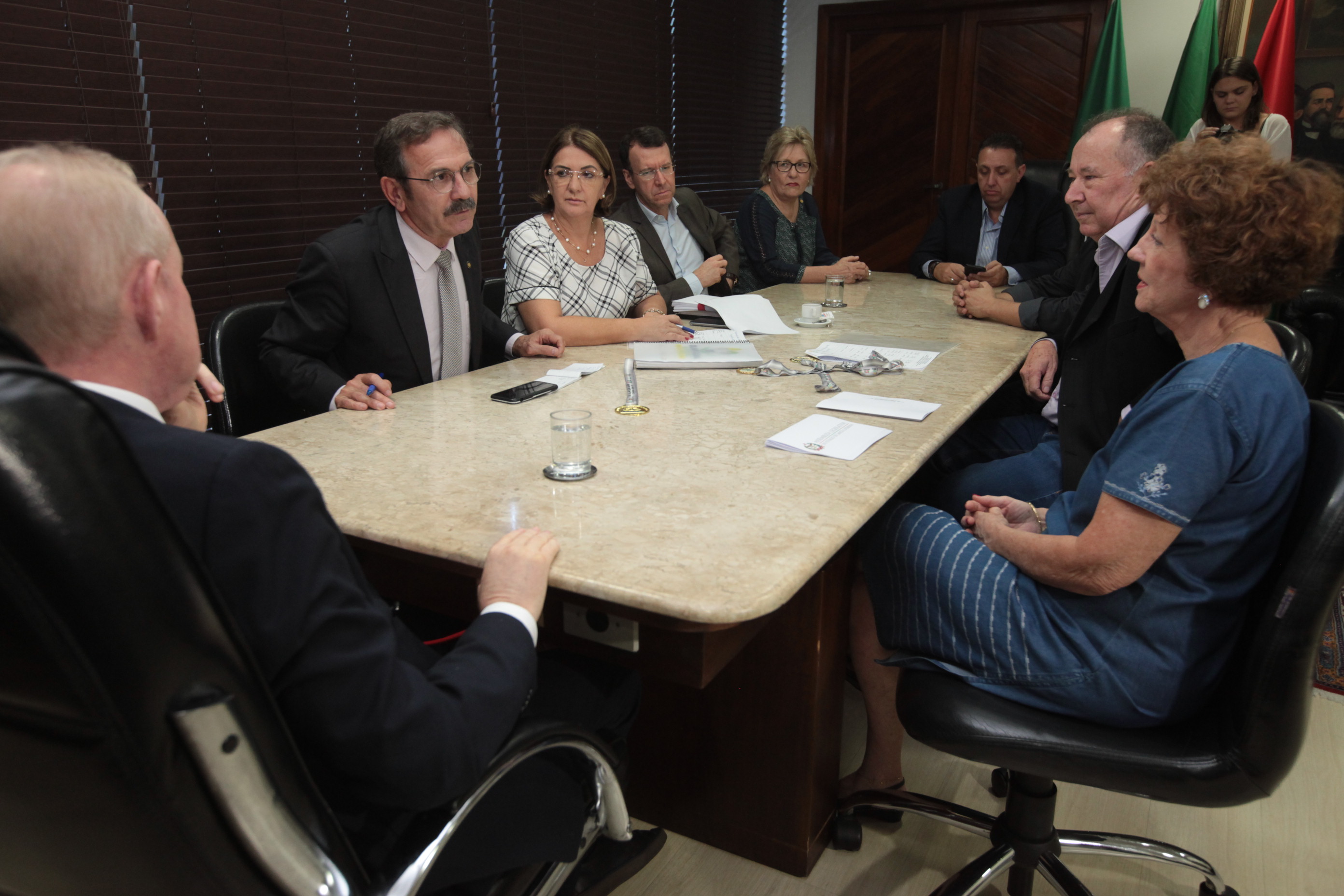 Presidente da Alesc, Deputado Aldo Schneider (MDB) Recebe Nova Diretoria da Federação das Apaes. Foto: Fábio Queiroz / Agência AL