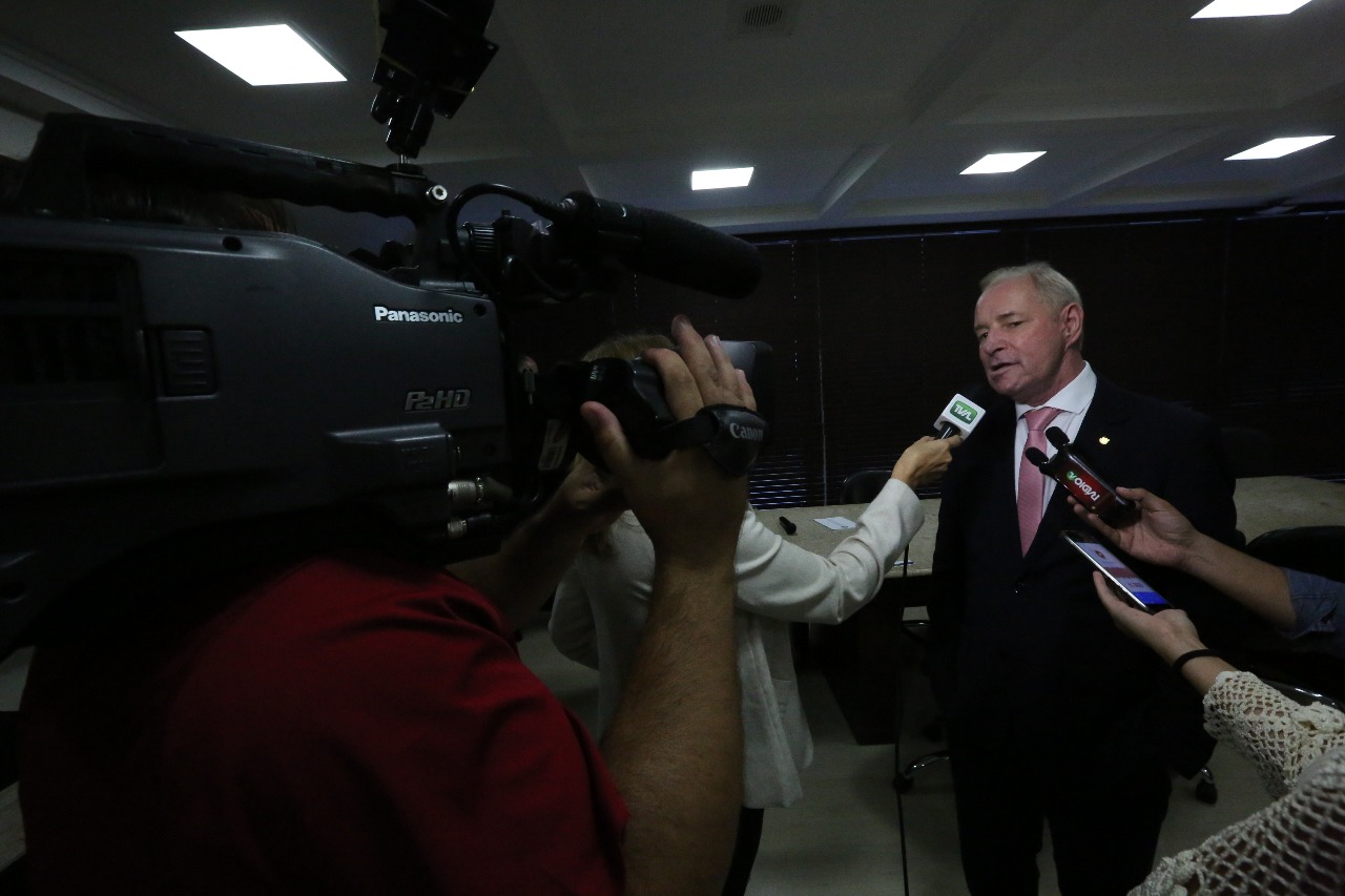 Presidente da Alesc, Deputado Aldo Schneider (MDB) Recebe Nova Diretoria da Federação das Apaes. Foto: Guto Kuerten / Agência AL