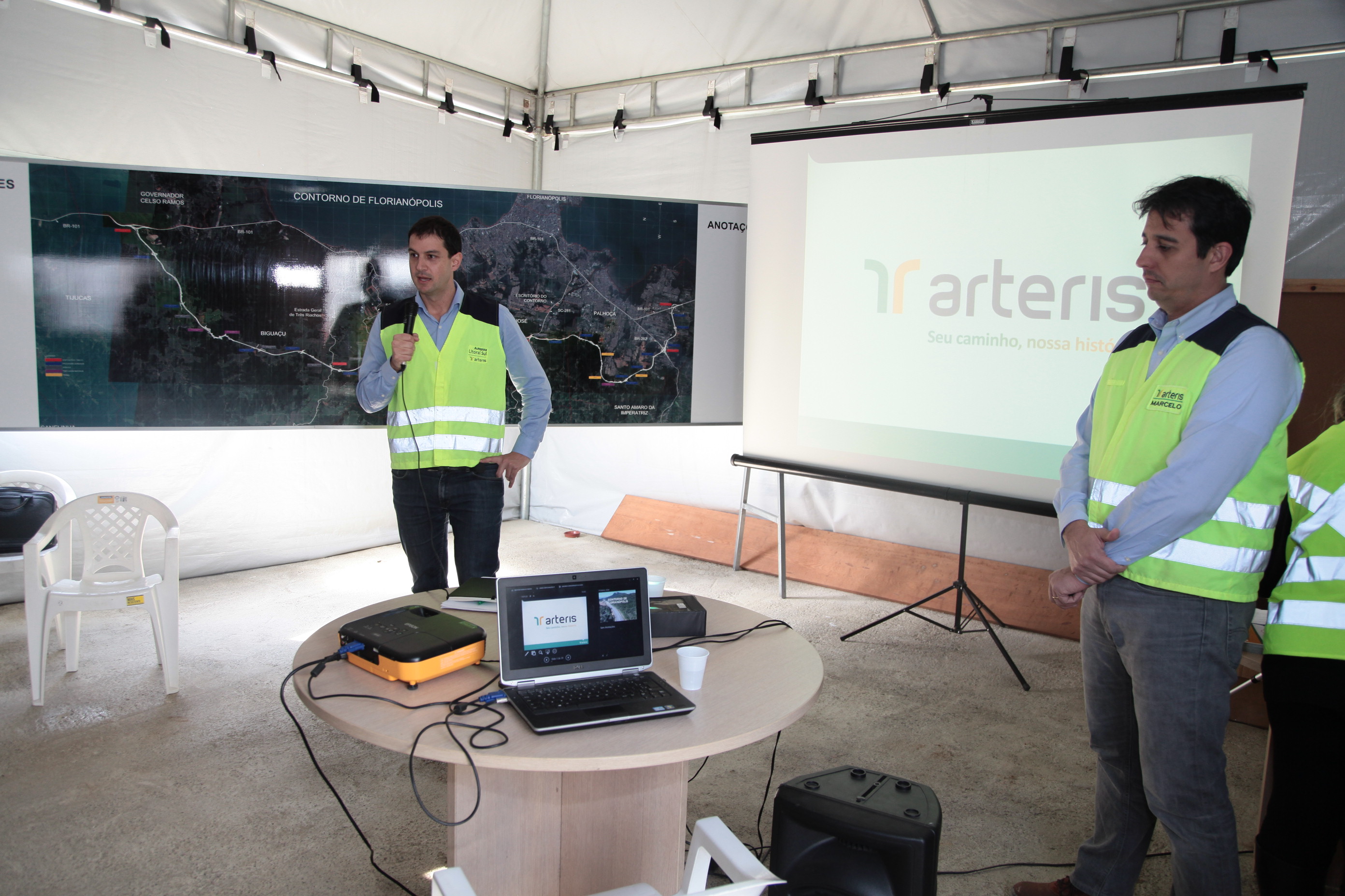 Equipe da Comissão de Transportes da Alesc Visita Obras do Anel Viário de Florianópolis.