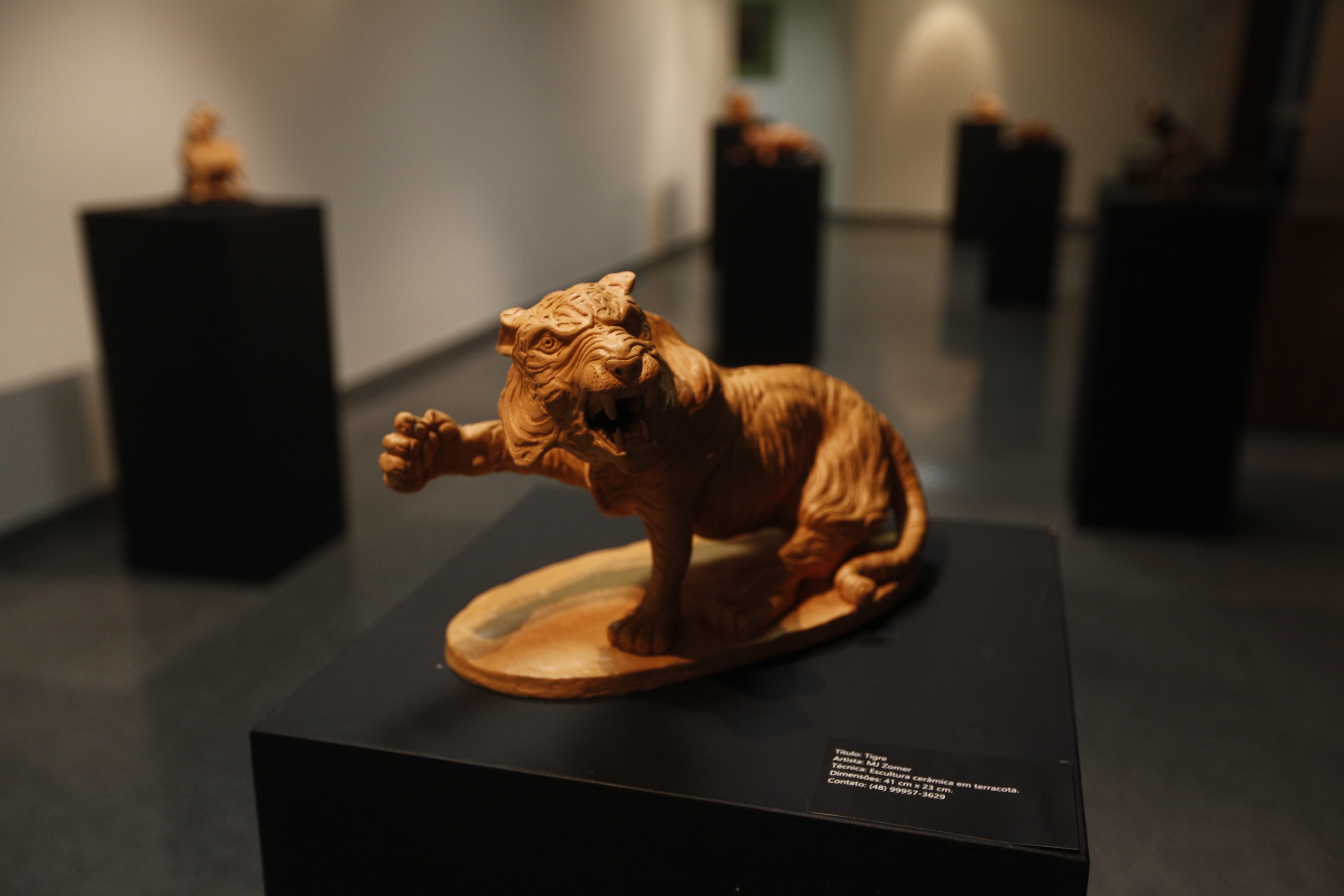 Exposição Gatos da IV Mostra de Arte Cerâmica - Artista MJ Zomer.