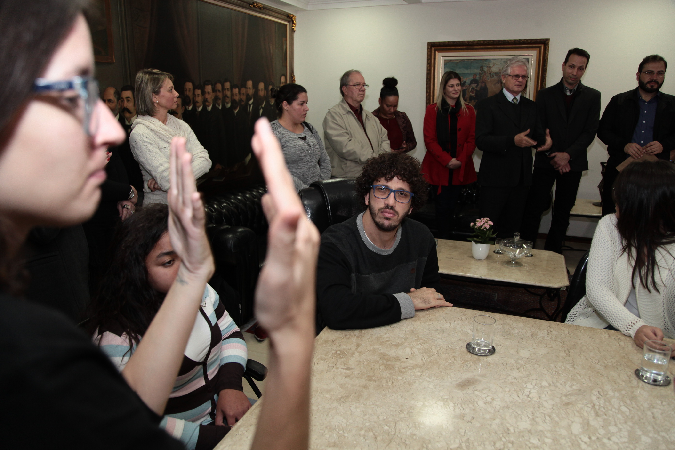 Novos Estagiários do Programa Alesc Inclusiva São Recepcionados na Presidência da Casa.