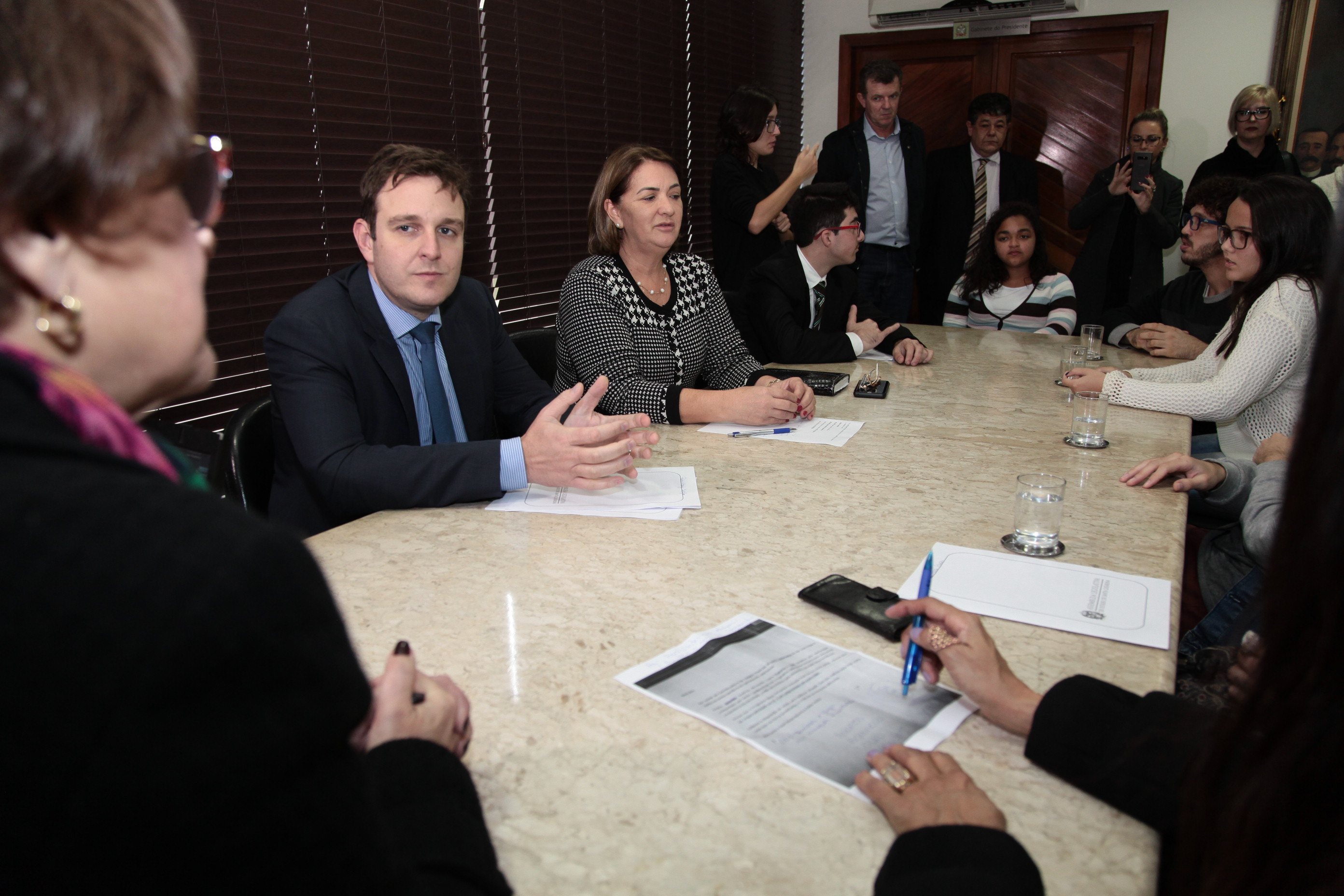 Novos Estagiários do Programa Alesc Inclusiva São Recepcionados na Presidência da Casa.