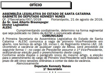 Deputado Silvio Dreveck assume a presidência da Alesc