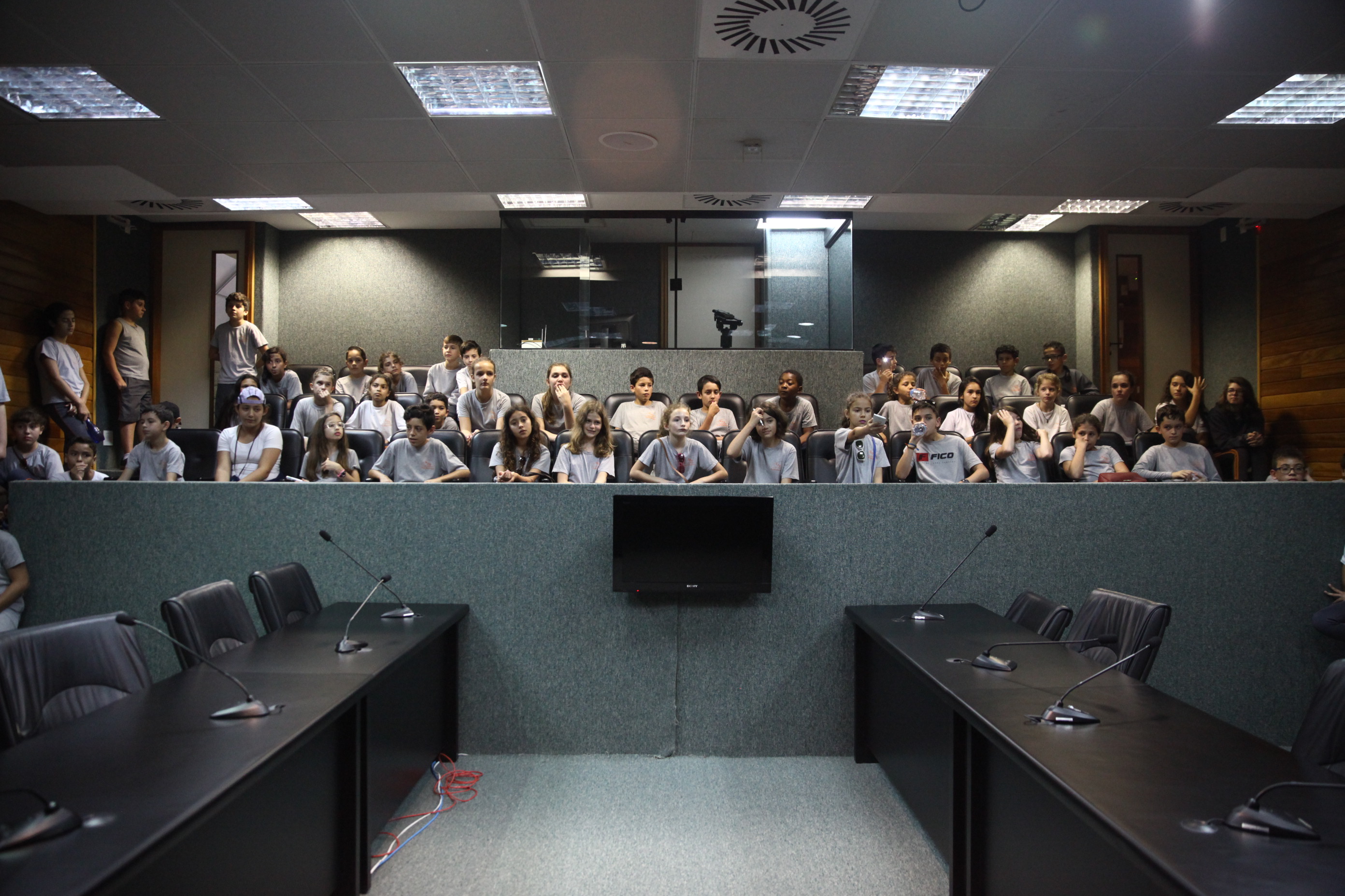 Turma de crianças da Escola Dolores Krauss visita a Alesc