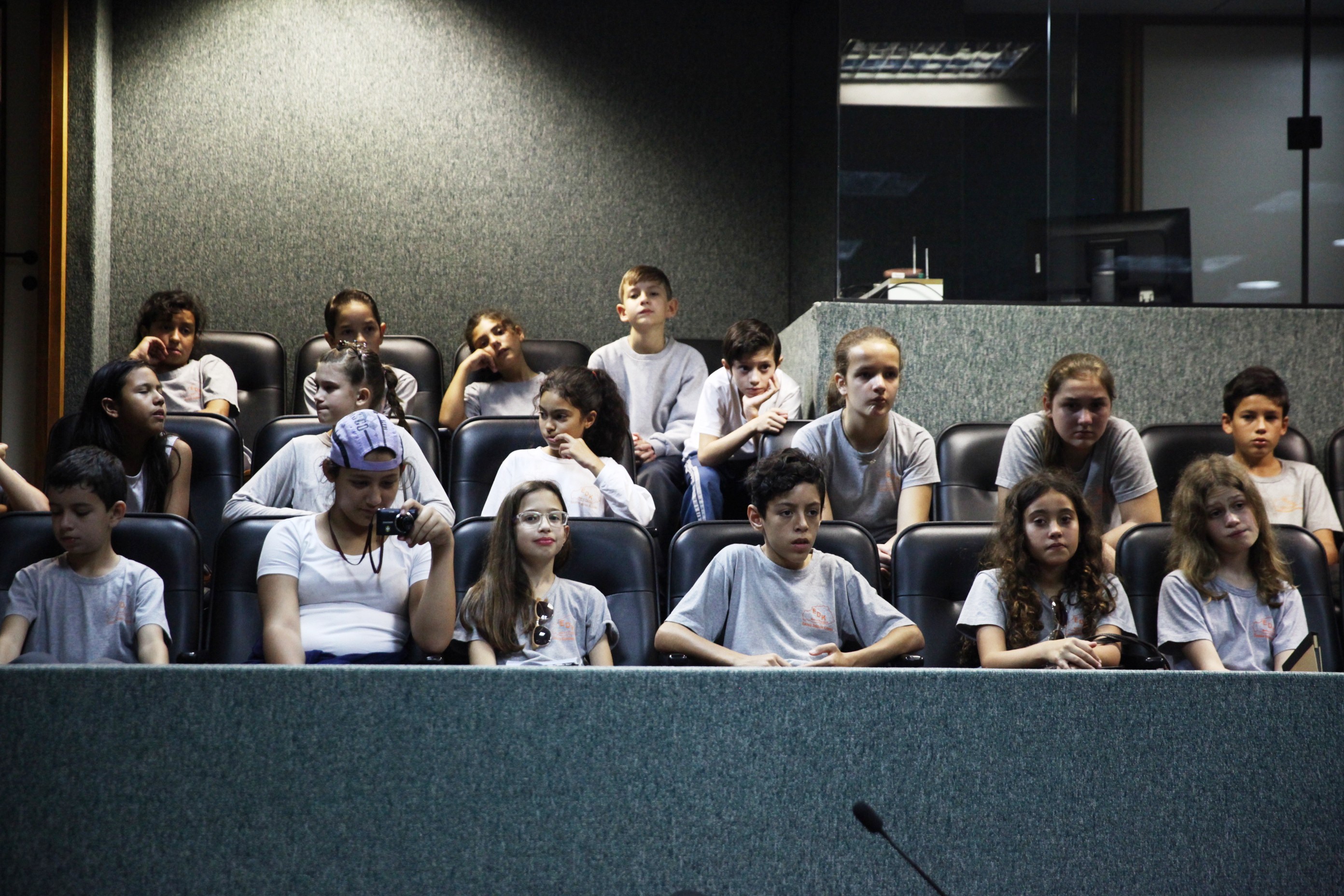 Turma de crianças da Escola Dolores Krauss visita a Alesc