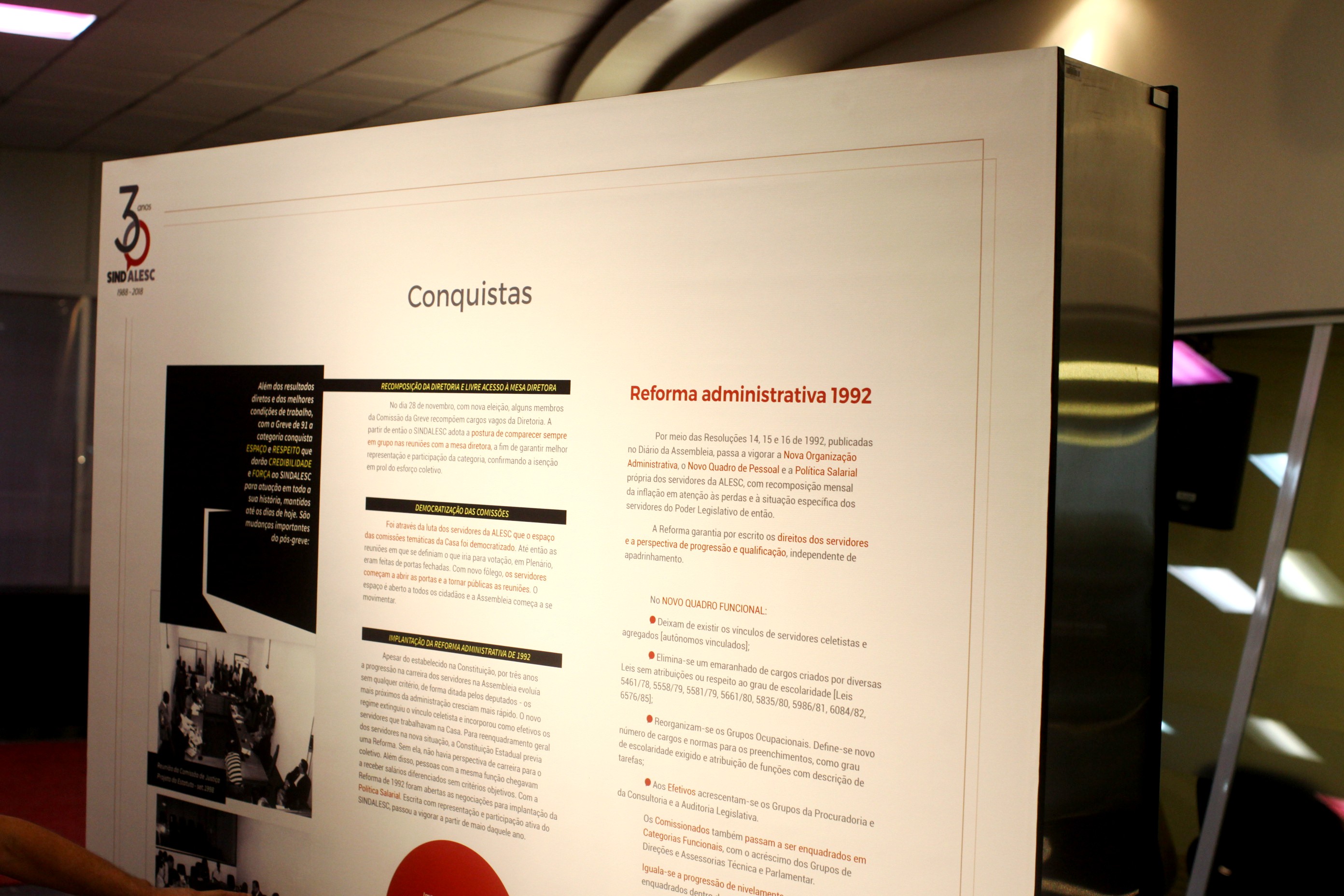 Exposição 30 anos SINDALESC