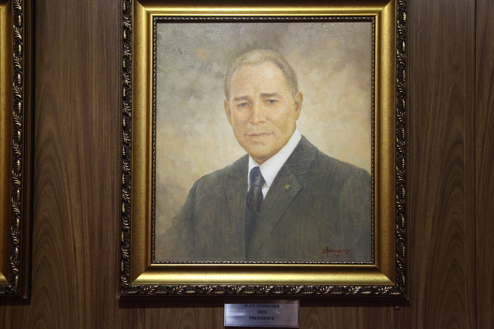 Galeria dos ex-presidentes da Alesc recebe retrato de Aldo Schneider