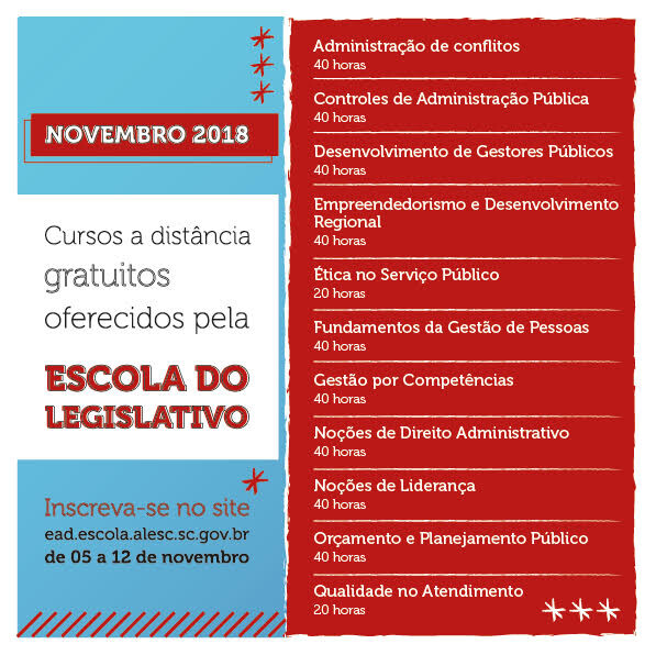 Inscrições para os cursos EaD da Escola do Legislativo estão abertas