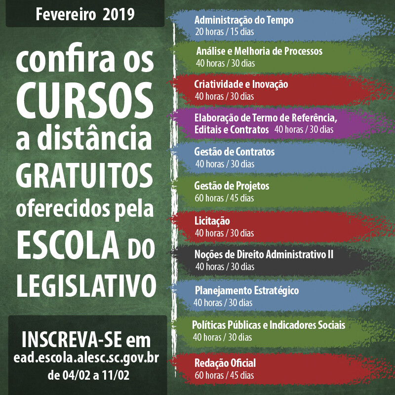 Escola do Legislativo abre inscrições para cursos a distância