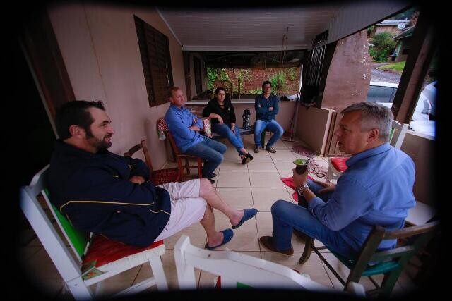 Em Ipumirim, Irani, Passos Maia e Ponte Serrada, Fabiano da Luz concedeu entrevistas e se reuniu com os vereadores locais. Foto: Eliéser Donhauser.