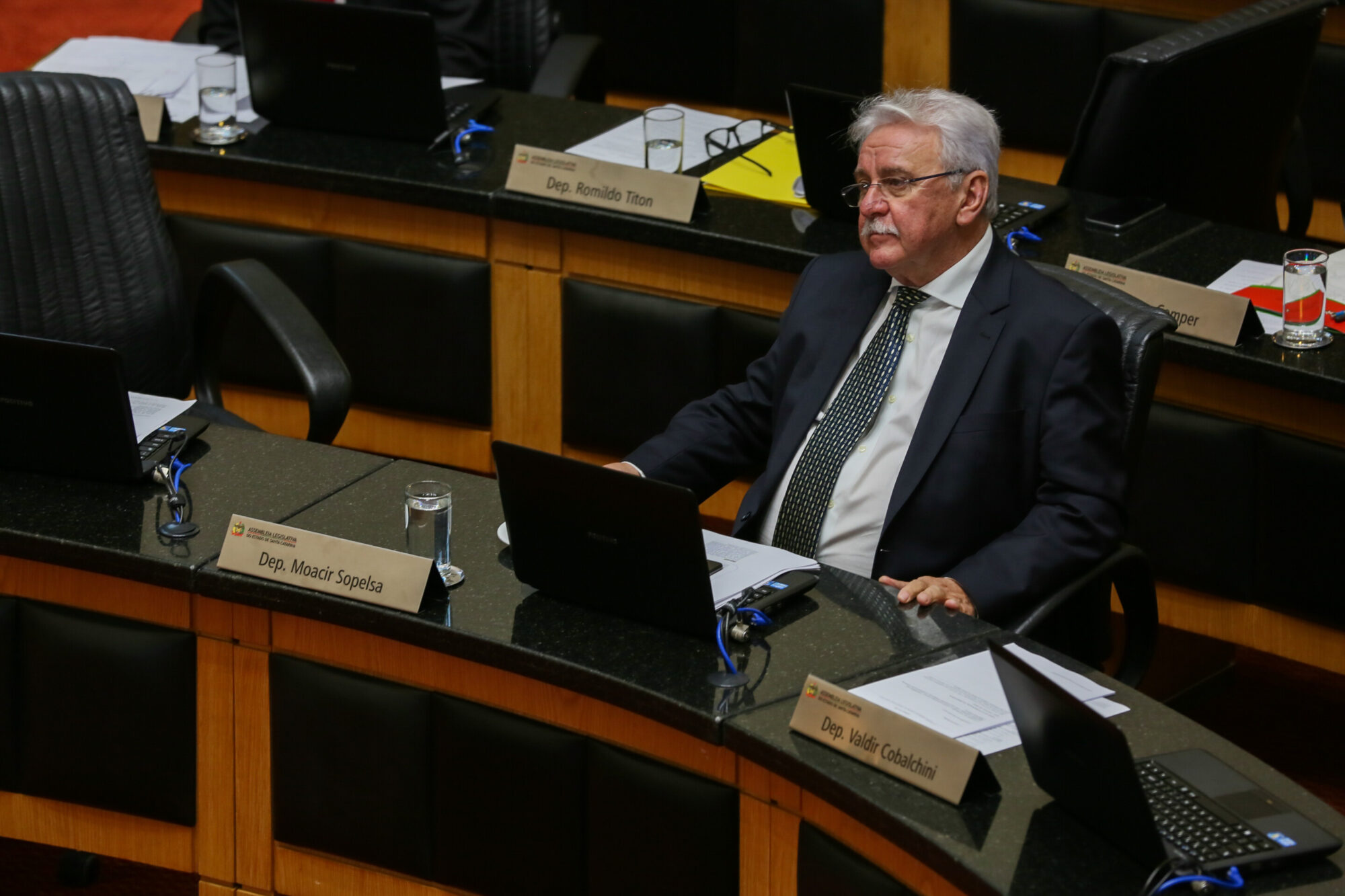 Deputado Moacir Sopelsa na sessão que o veto foi derrubado