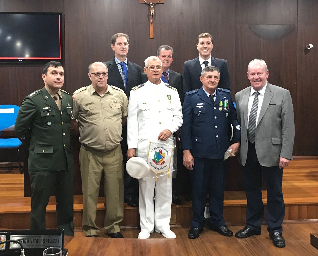 Deputado Marcos Vieira na homenagem aos Pracinhas na Câmara de Vereadores de Nova Veneza