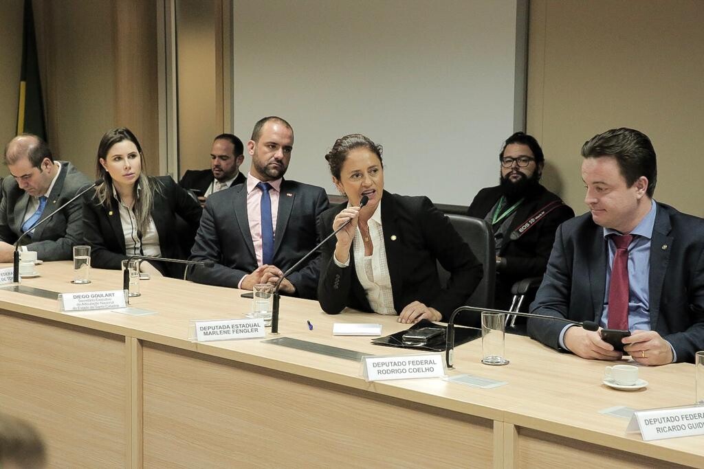 Parlamentar estadual participa em Brasília de reunião com ministro de Infraestrutura. Crédito: Jessen/Unale