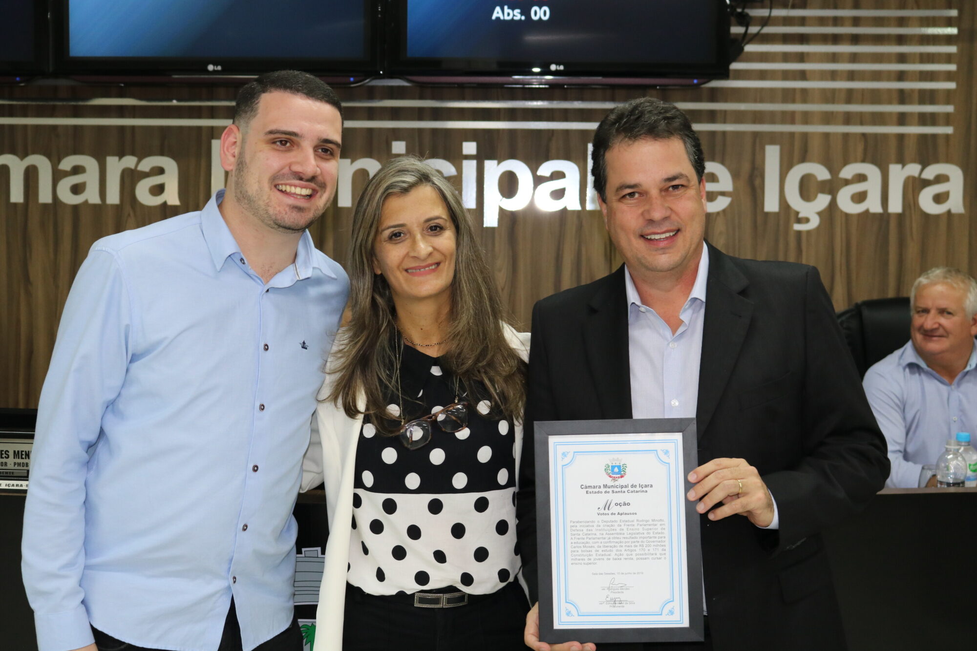 Deputado Rodrigo Minotto na inauguração em Forquilhinha