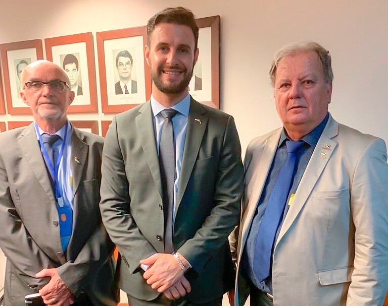 José Henrique Pereira, presidente do Sintrapesca, Felipe Estevão e o presidente do Sindipi, Jorge Neves