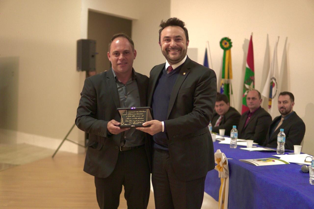 Deputado Marcius Machado e vereador Edson Dalmonico, de Ponte Alta FOTO: Fabiano Coelho