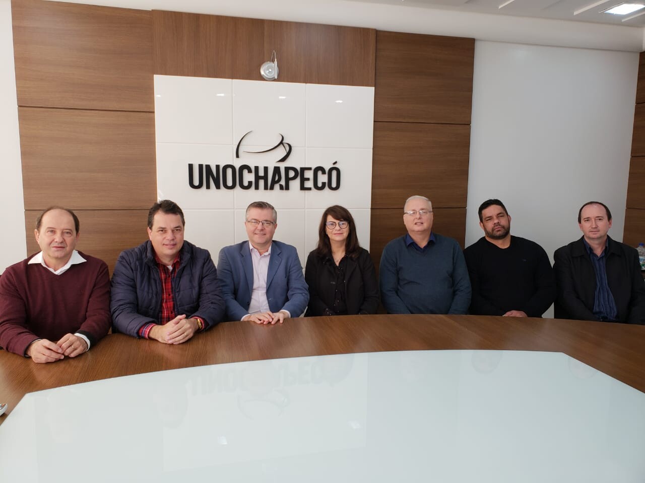 Deputado Rodrigo Minotto em visita à Unochapecó
