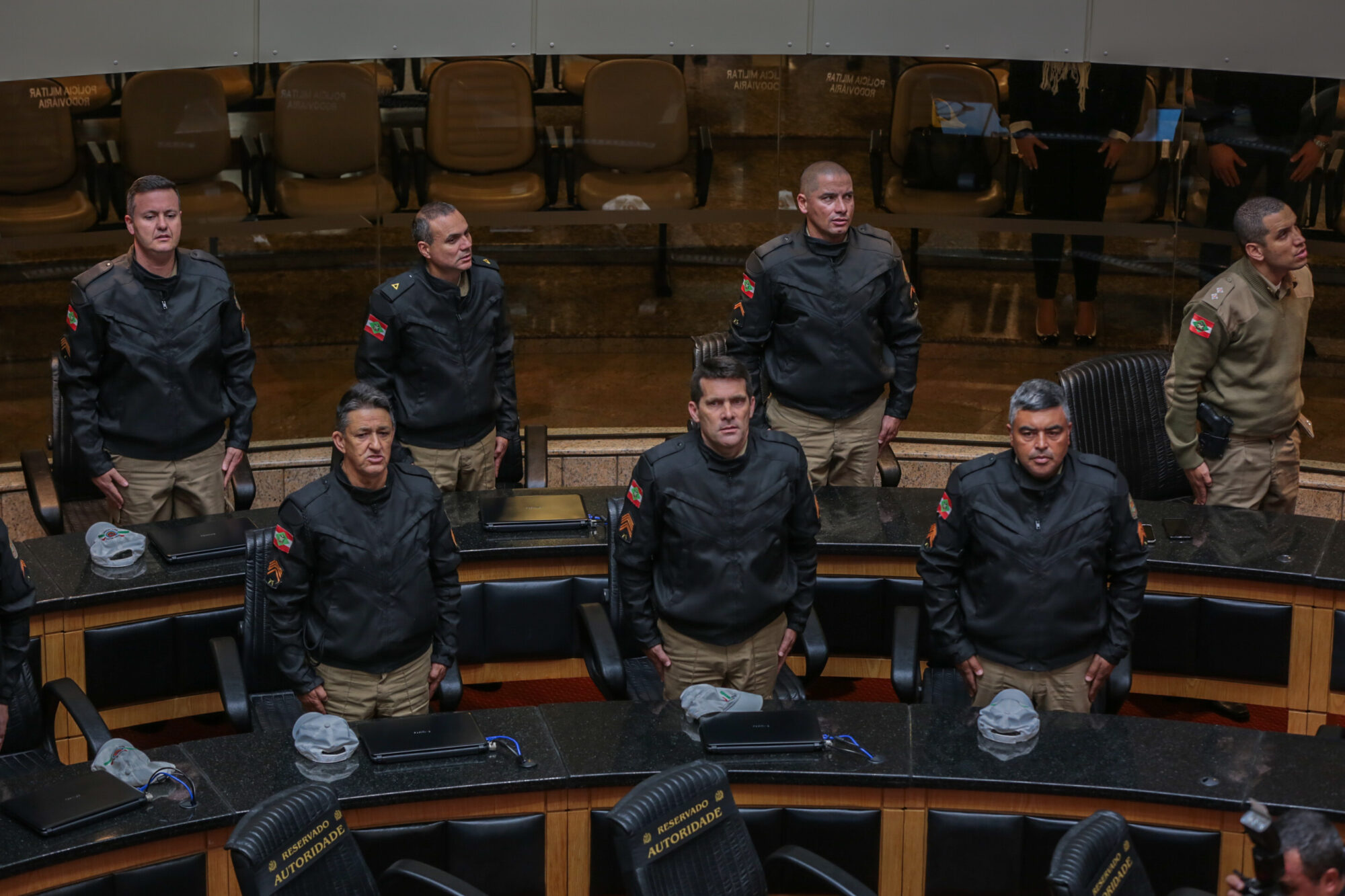 Solenidade reconheceu trabalho da Polícia Militar Rodoviária Estadual (PMRV) na SC-453, no Meio Oeste