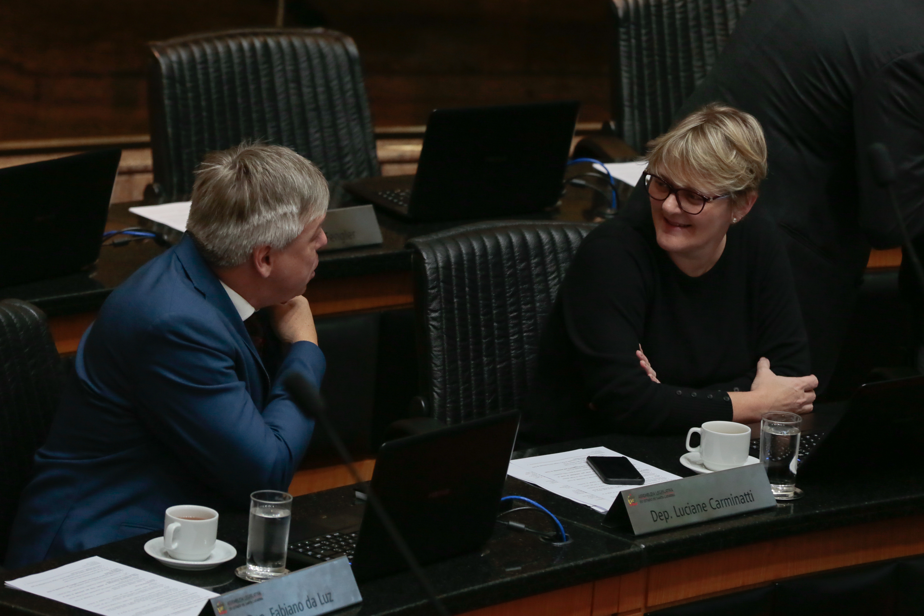 Sessão Ordinária - Deputado Fabiano da Luz (PT) e Deputada Luciane Carminatti (PT)