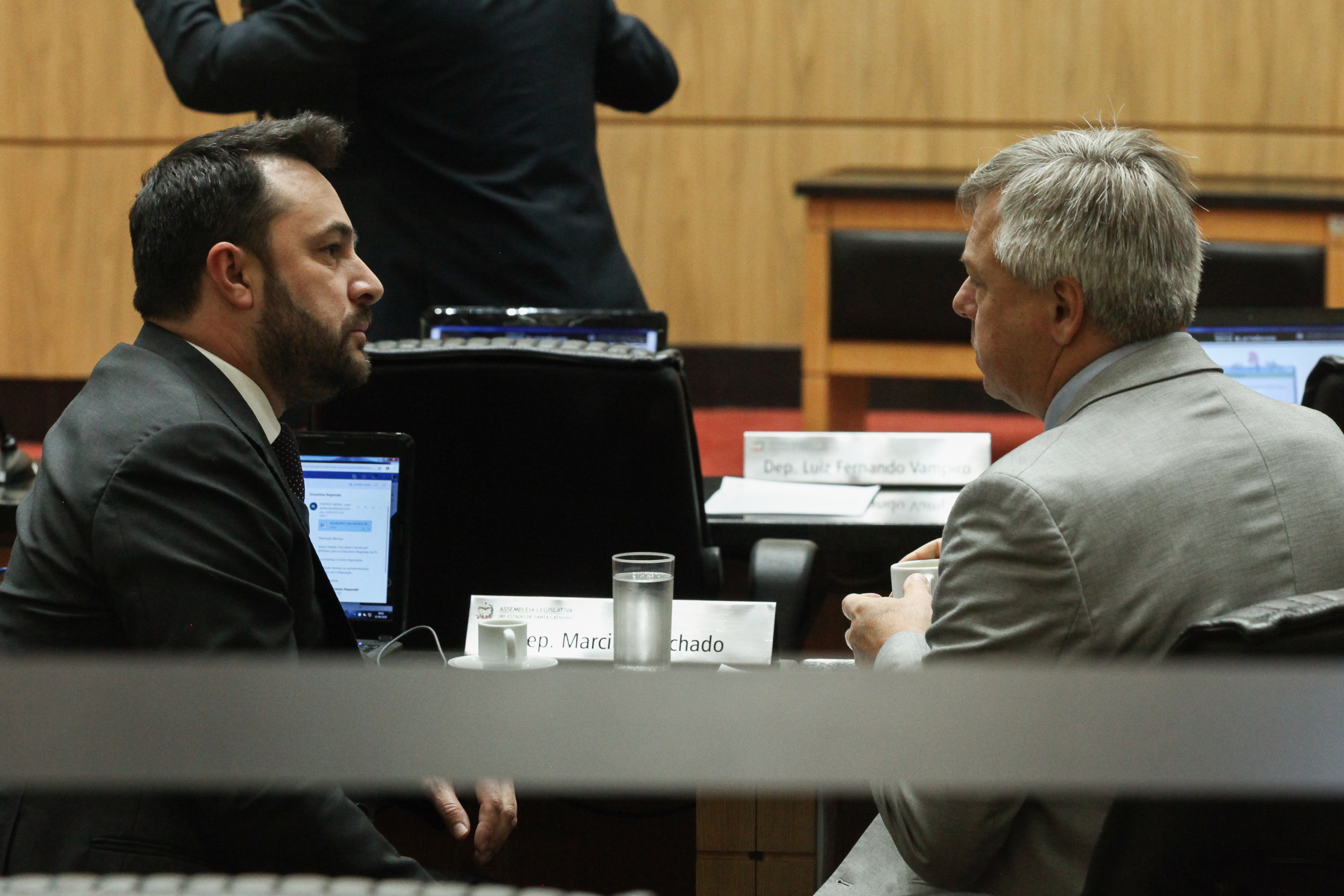 Sessão Ordinária - Deputado Fabiano da Luz (PT) e Deputado João Amin (PP)