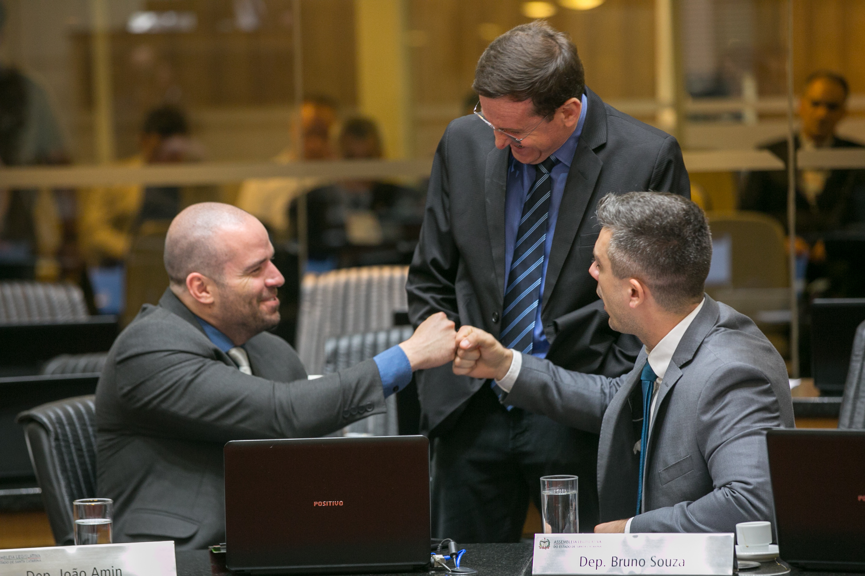 Deputado Jessé Lopes (PSL), Deputado Jair Miotto (PSC) e Deputado Bruno Souza