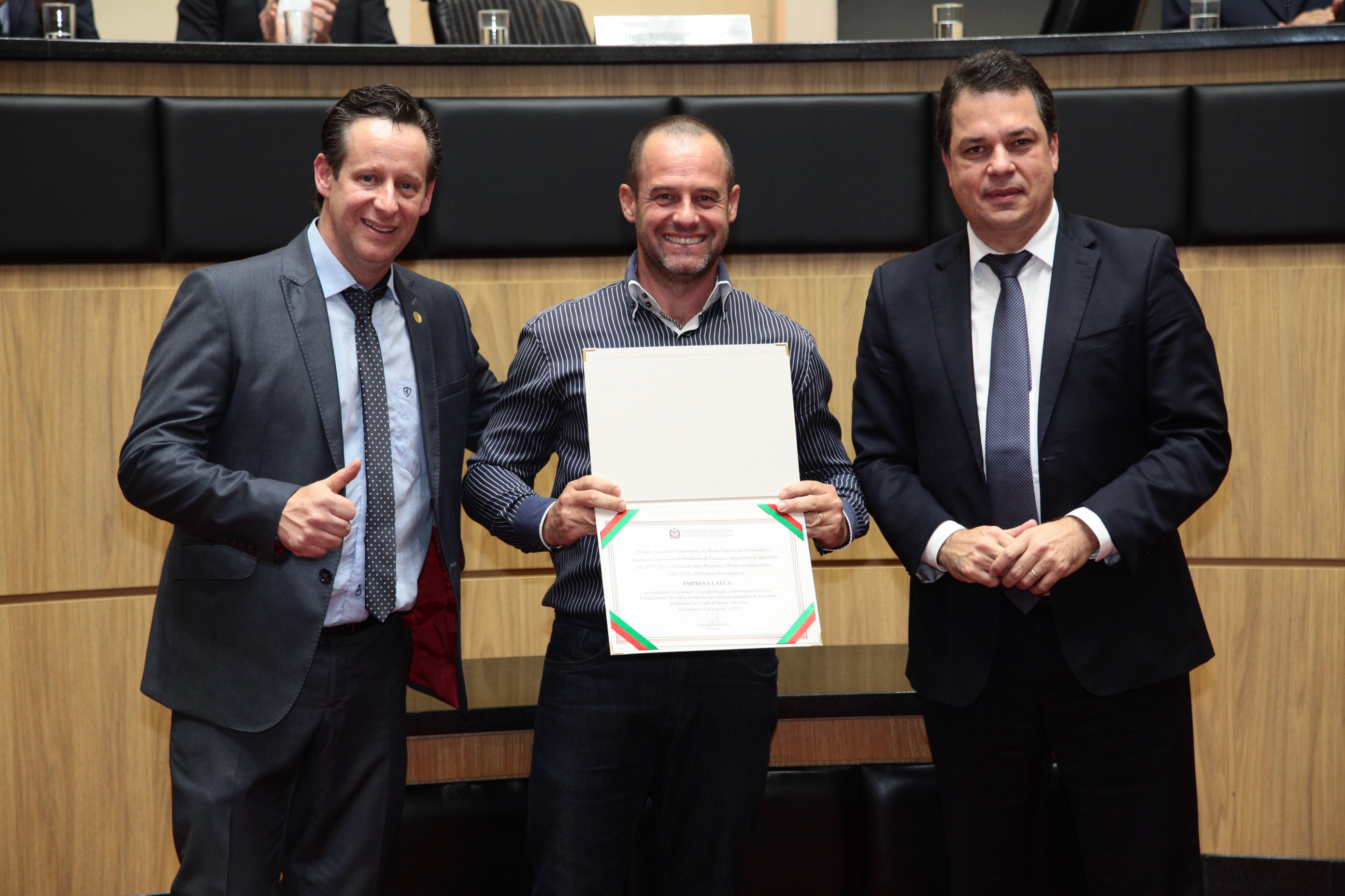 Homenagem à Associação Catarinense dos Produtores de Cachaça e Aguardente de Qualidade de Santa Catarina