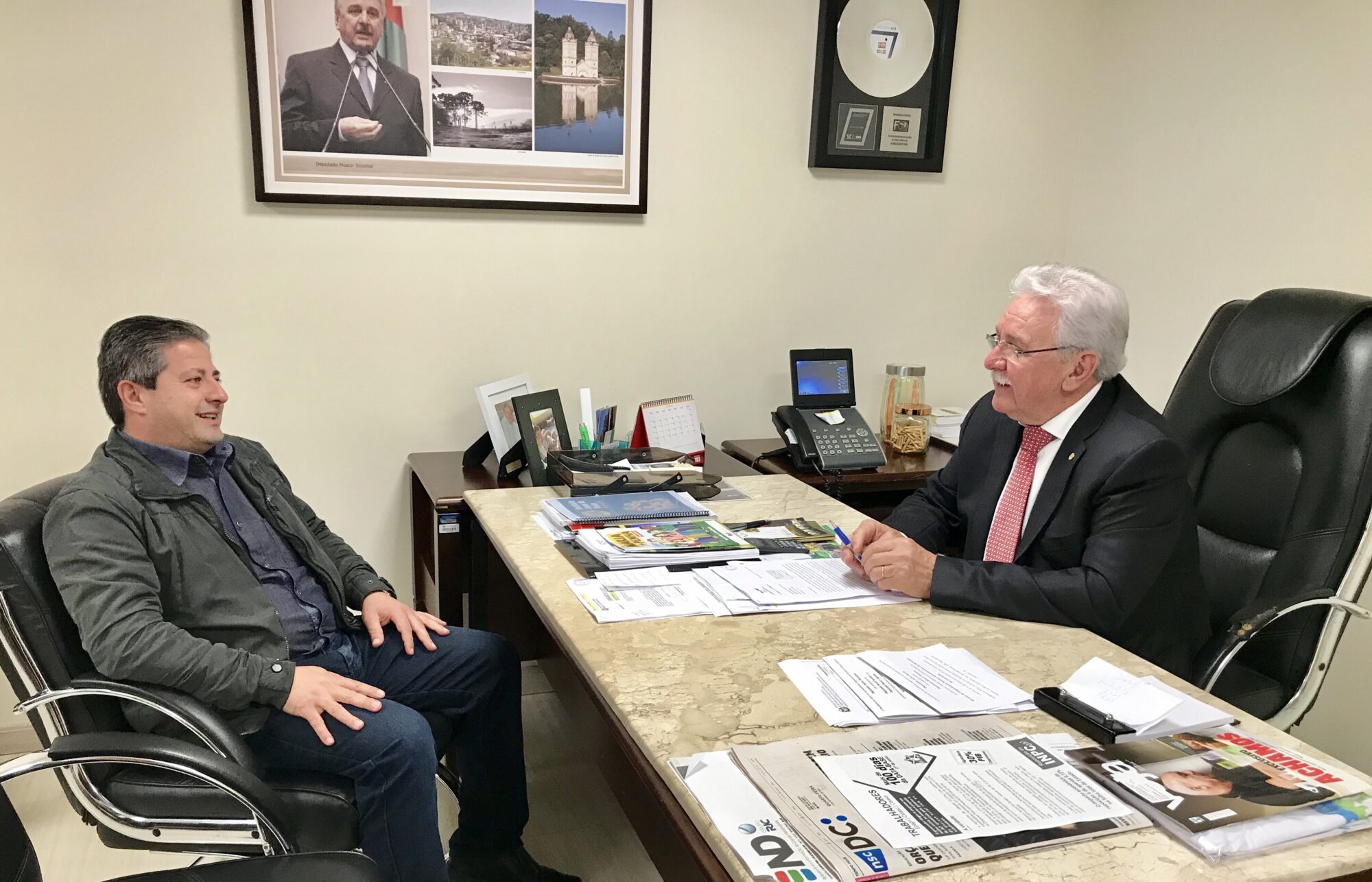 Deputado Moacir Sopelsa e o prefeito Sivinho