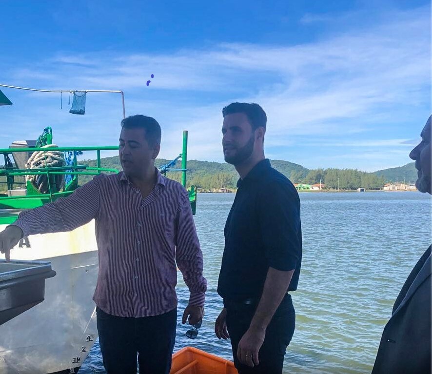 Deputado Felipe Estevão no Porto de Laguna