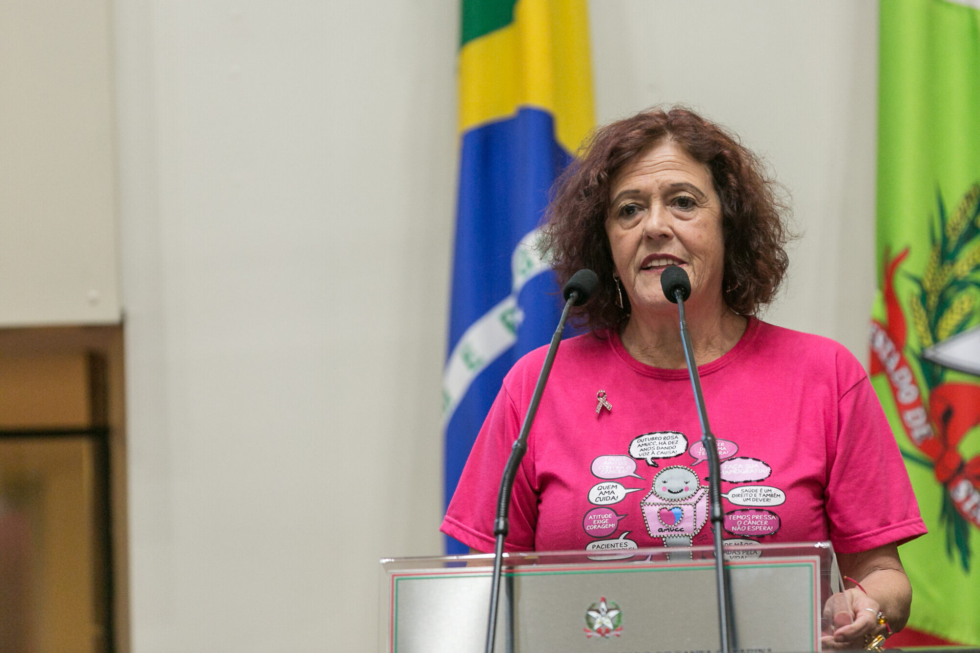 AMUCC reforça na Alesc a conscientização sobre o câncer de mama