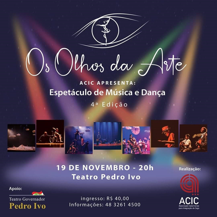 Acic divulga e convida para espetáculo inclusivo “Os olhos da arte”