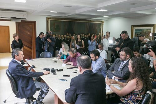 Presidente Julio Garcia apresenta à imprensa os números de 2019 da Alesc