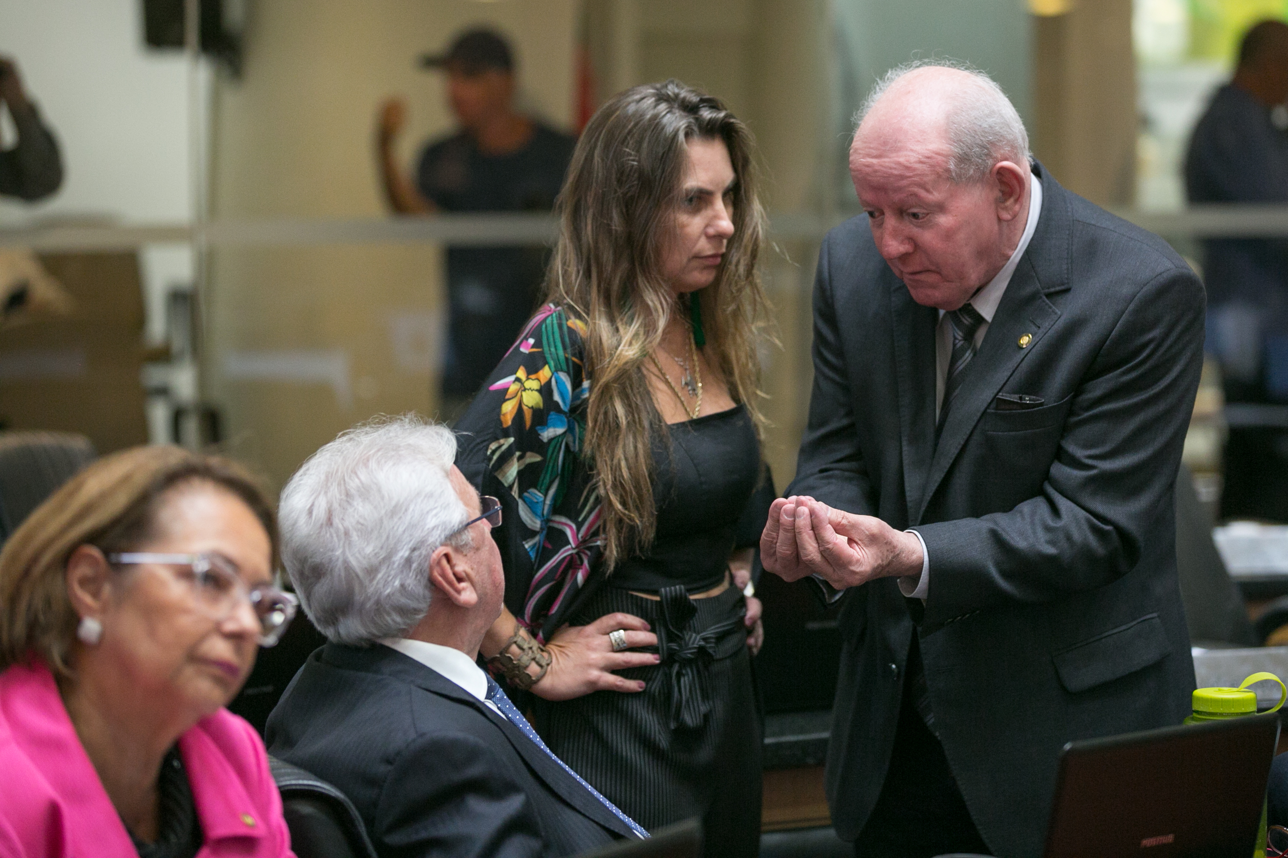 Deputado Moacir Sopelsa (MDB), Deputada Paulinha (PDT) e 
Deputado Marcos Vieira (PSDB)
