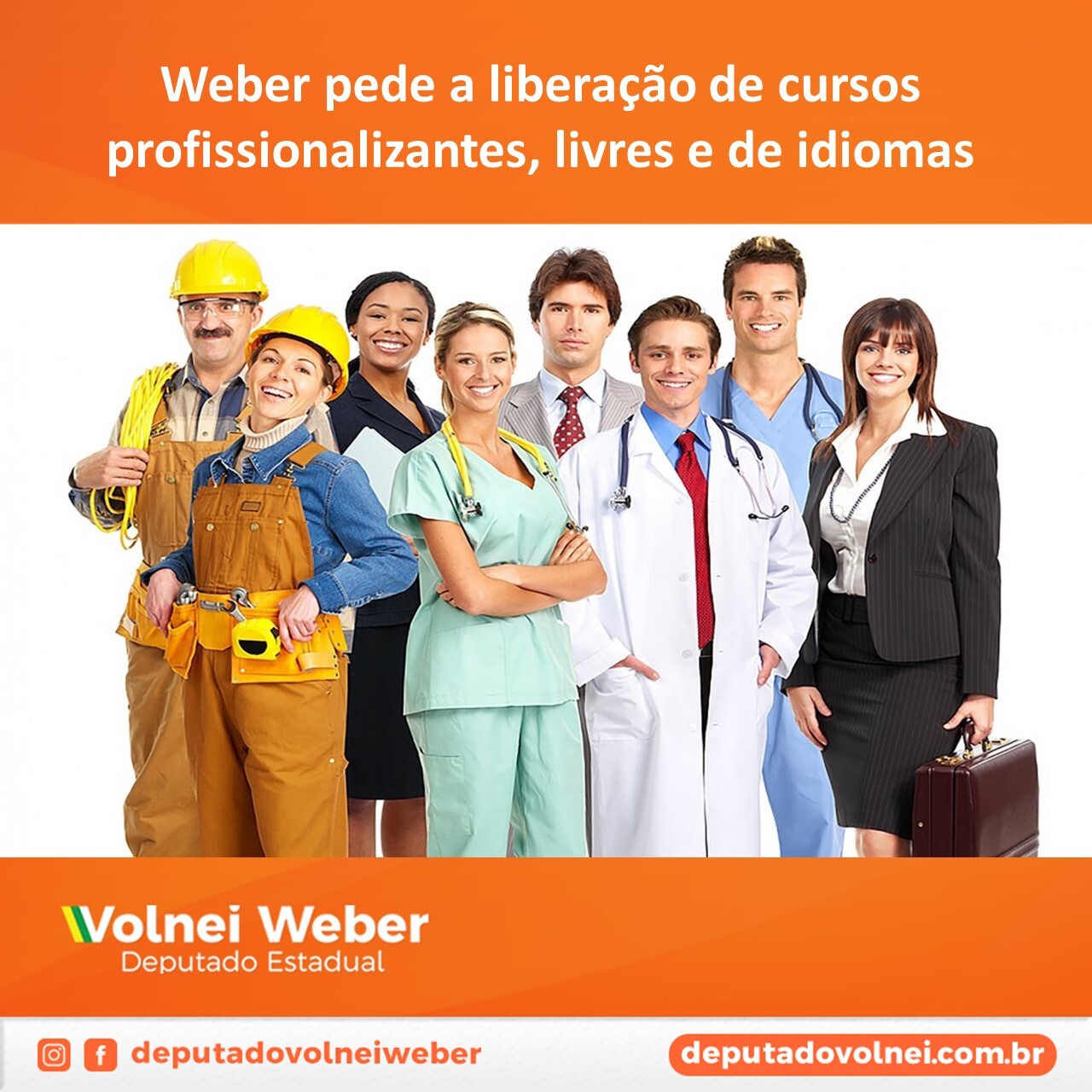 Weber quer liberação de ensino profissionalizante, idiomas e cursos livres