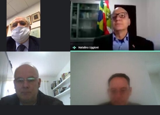 Reunião virtual entre o deputado Dr. Vicente e o secretário de Estado da Educação, Natalino Uggioni